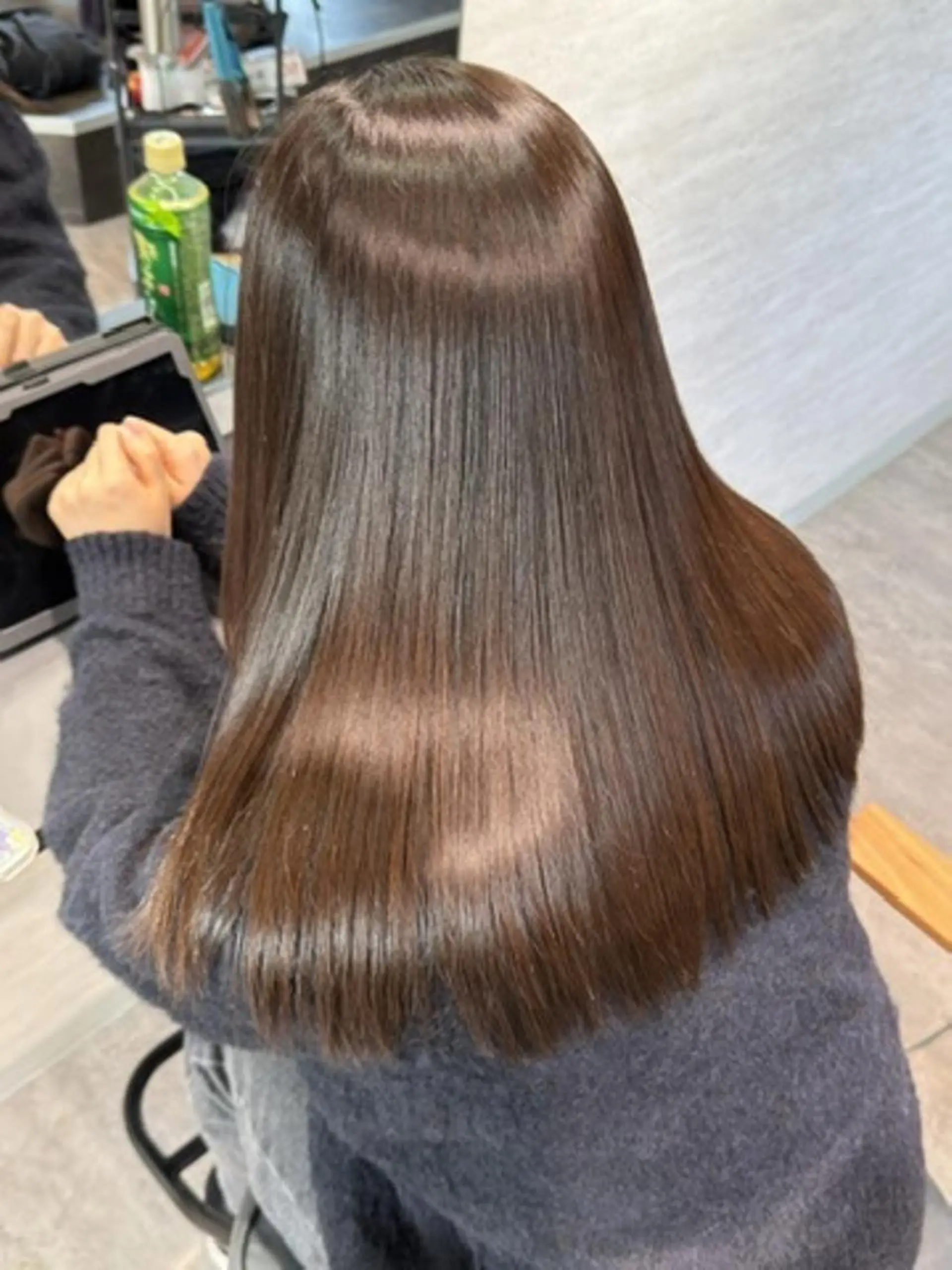 セミロング 伸ばしかけ 縮毛矯正 縮毛矯正 トリートメント 作田 洋介のヘアスタイル