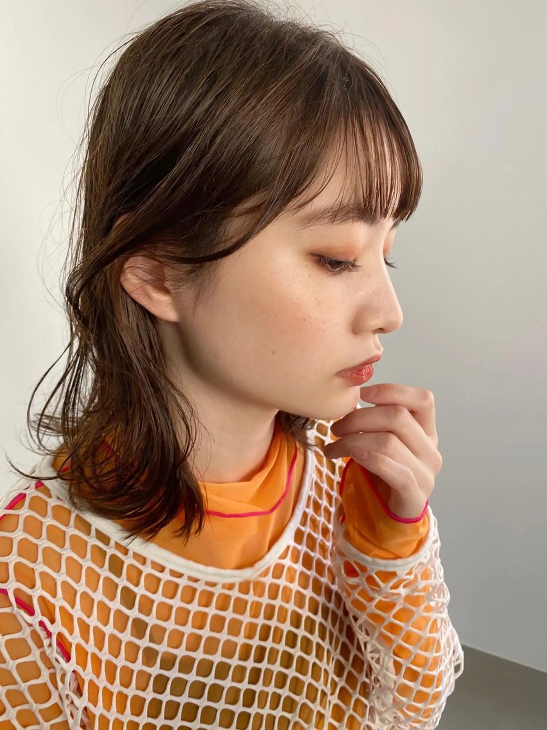 ミディアム カラー パーマ カット Hayashi Shioriのヘアスタイル