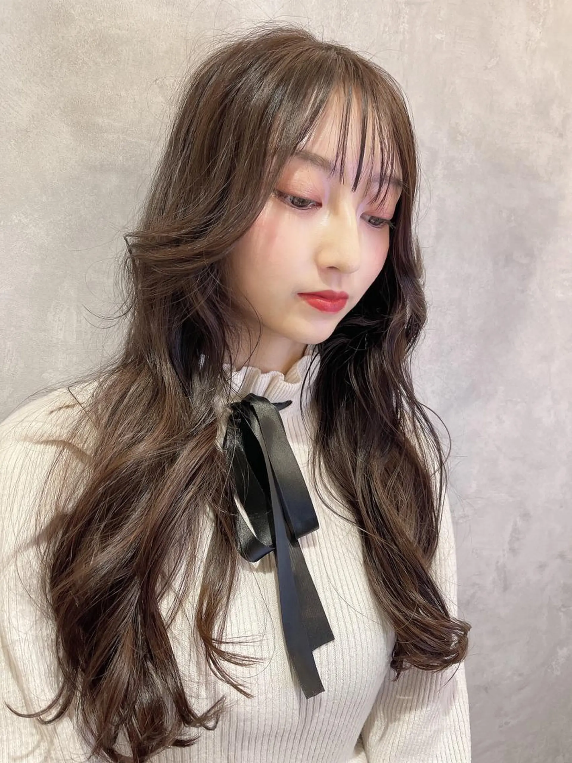 ロング 顔まわりレイヤー 髪質改善 韓国風ヘア レイヤーカット 縮毛矯正 カット 髪質改善/美髪師/ 田邊翔伍のヘアスタイル