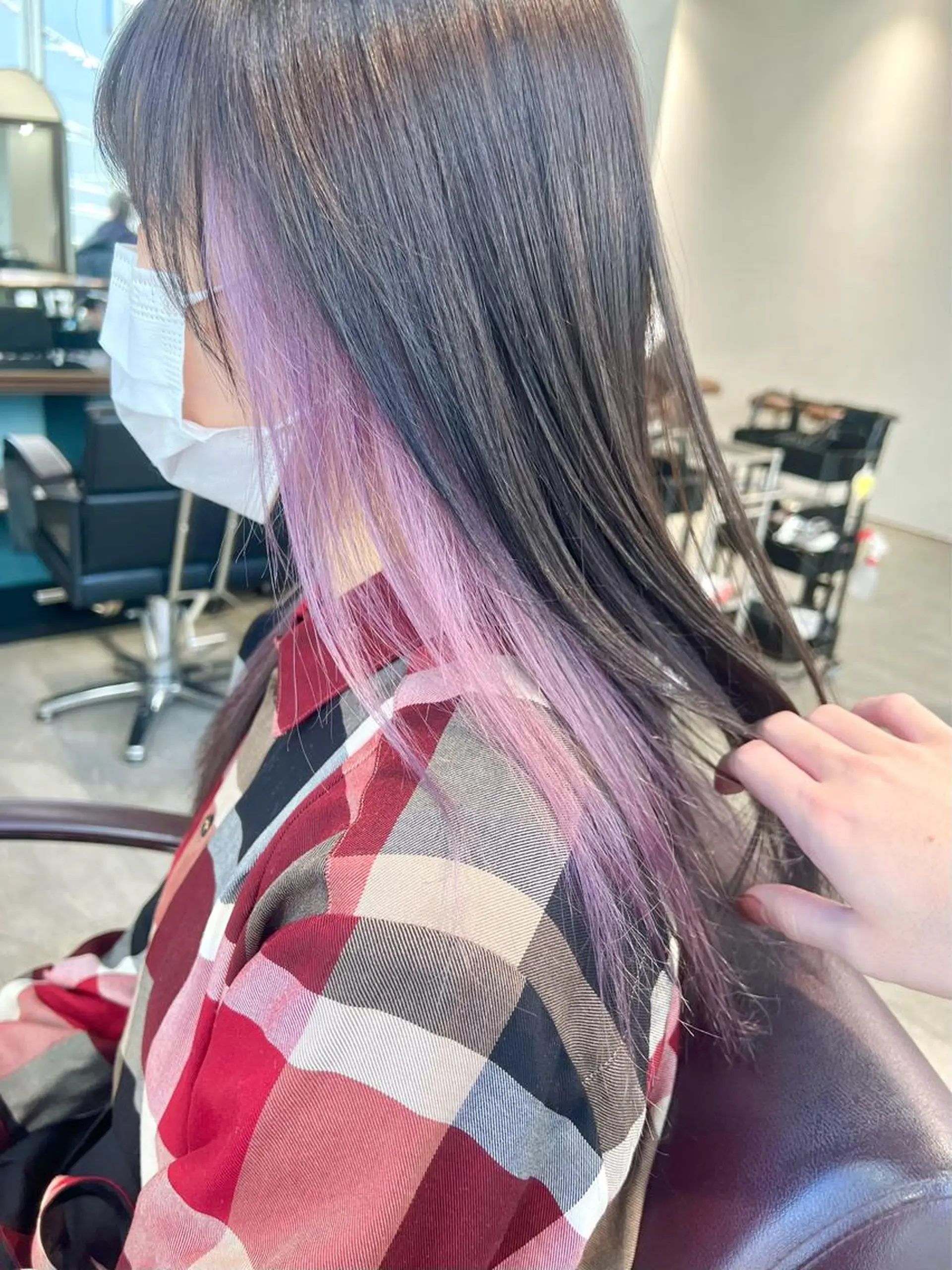セミロング カラー ヘアアレンジ ヘアカラー トリートメント ヘッドスパ ヘアセット 🌈インナーカラー ‘ショウマ’🌈のヘアスタイル