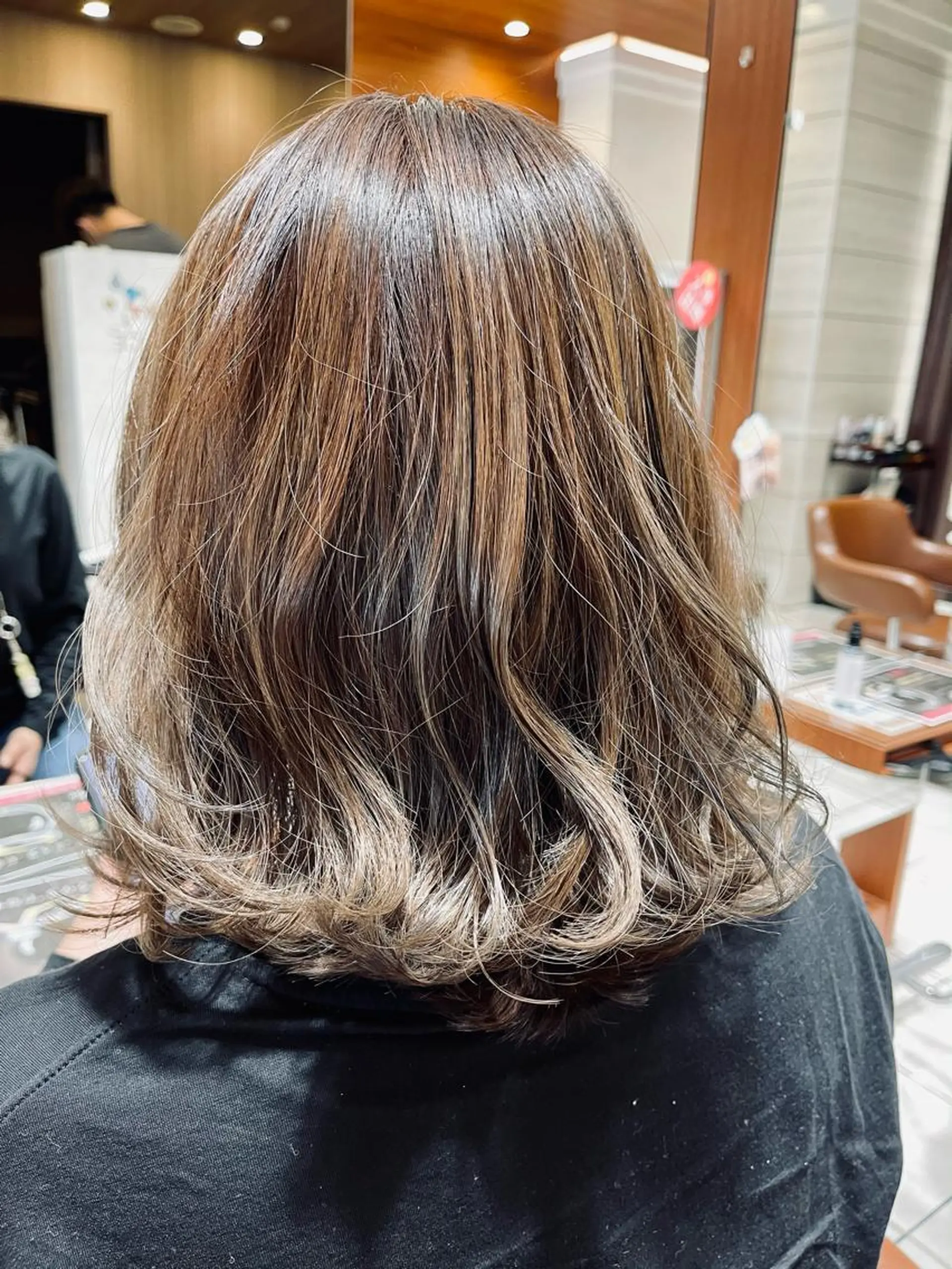 セミロング カット パーマ トリートメント テラモト カズヨシのヘアスタイル