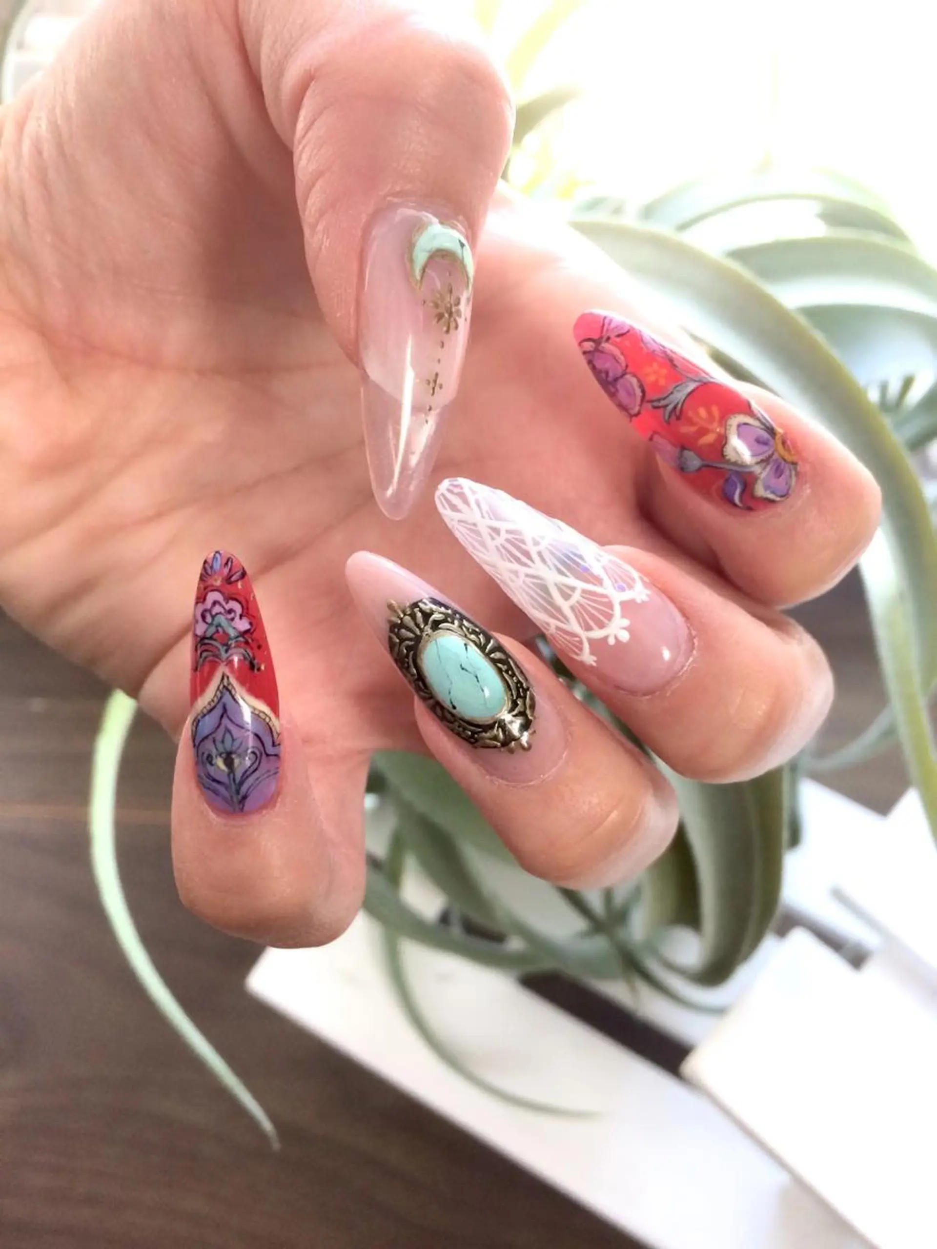 ネイル レース スカルプネイル ハンドネイル Nailsalon E's cafeのネイルデザイン