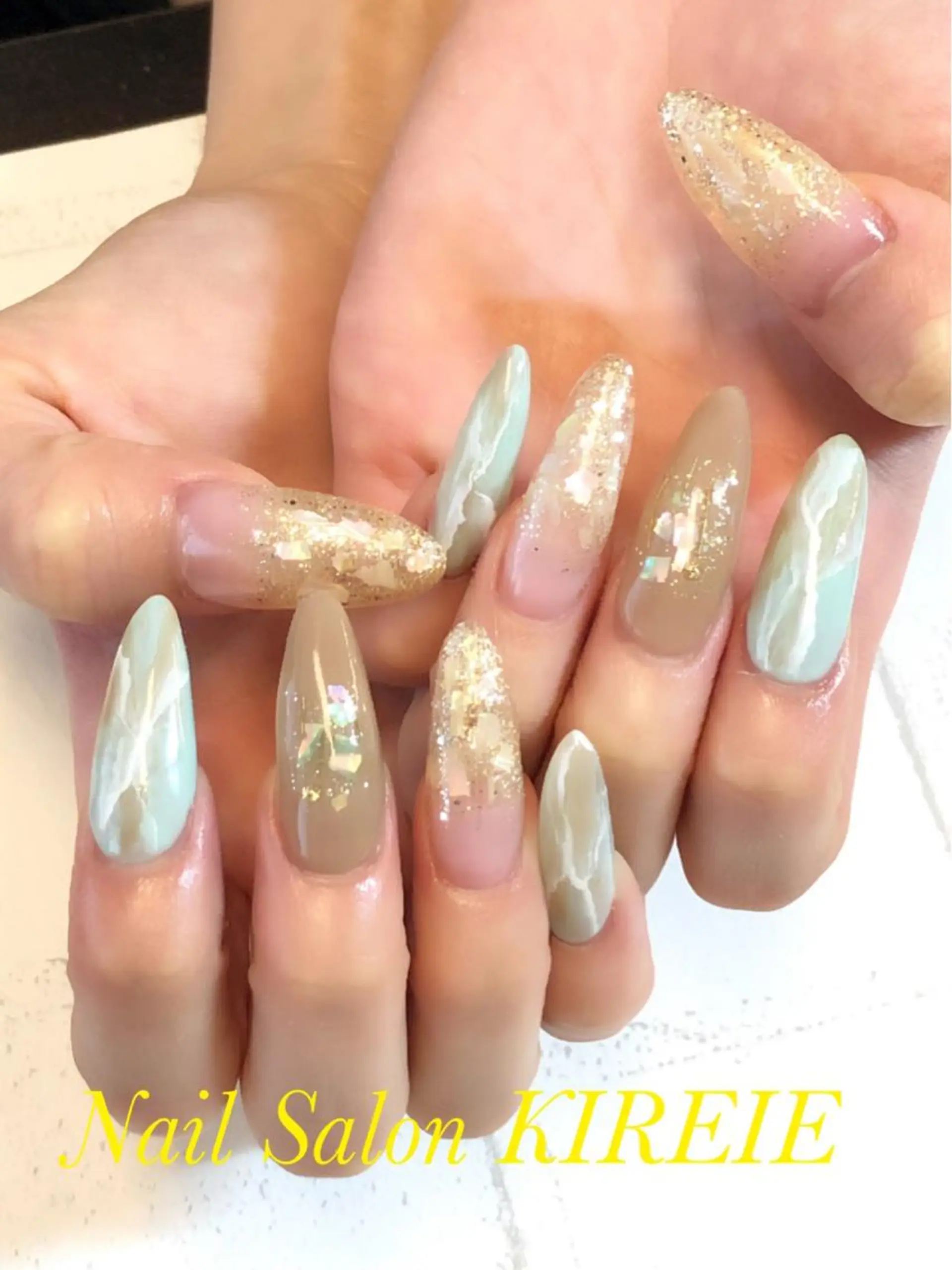 カラー ネイル アートネイル ロングネイル スカルプネイル KIREIE NAILSのネイルデザイン