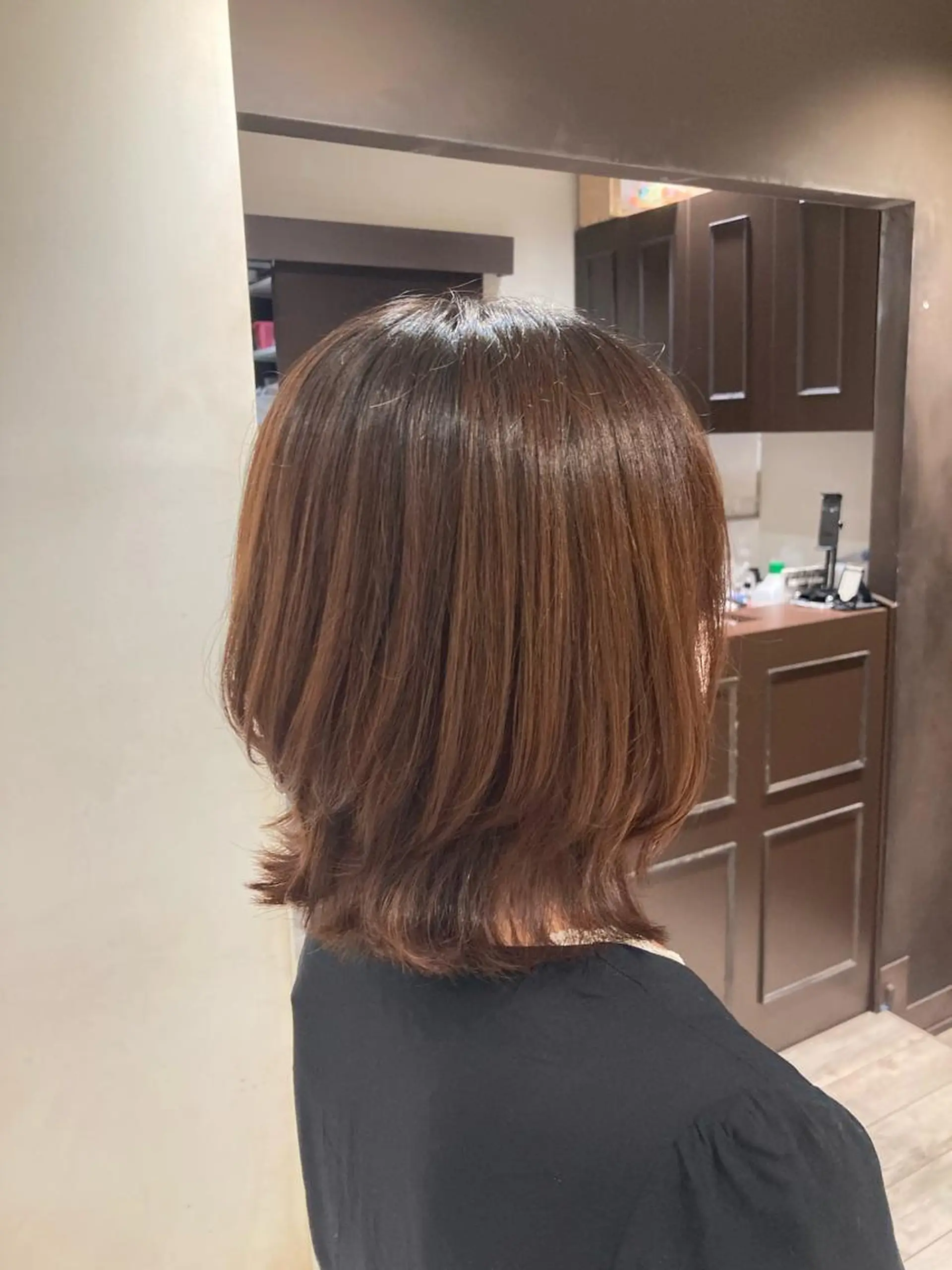 ミディアム 曲がる縮毛矯正 LIBER 　岩名のヘアスタイル