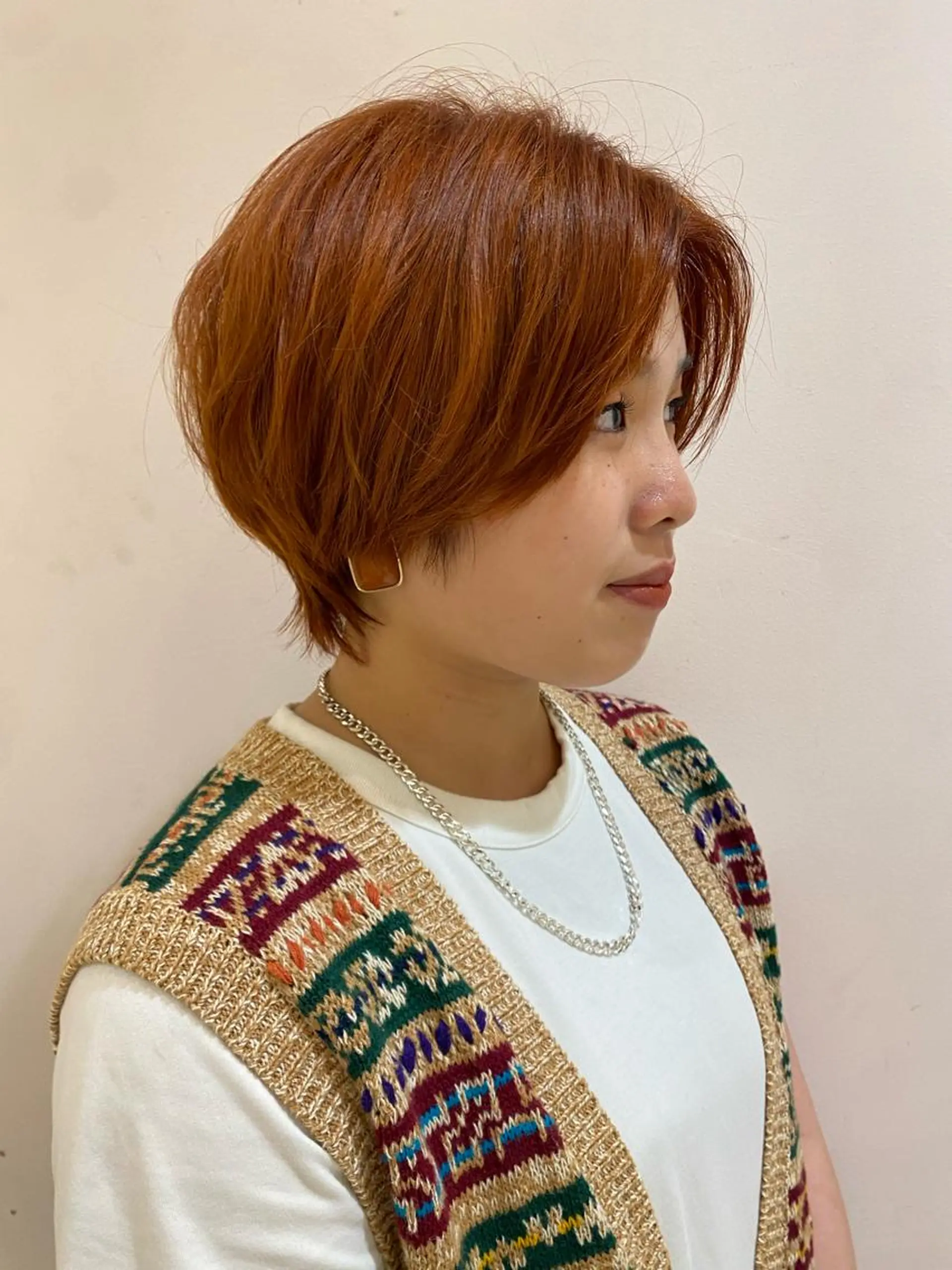 ショート カット ヘアカラー トリートメント 藤原 侑香のヘアスタイル
