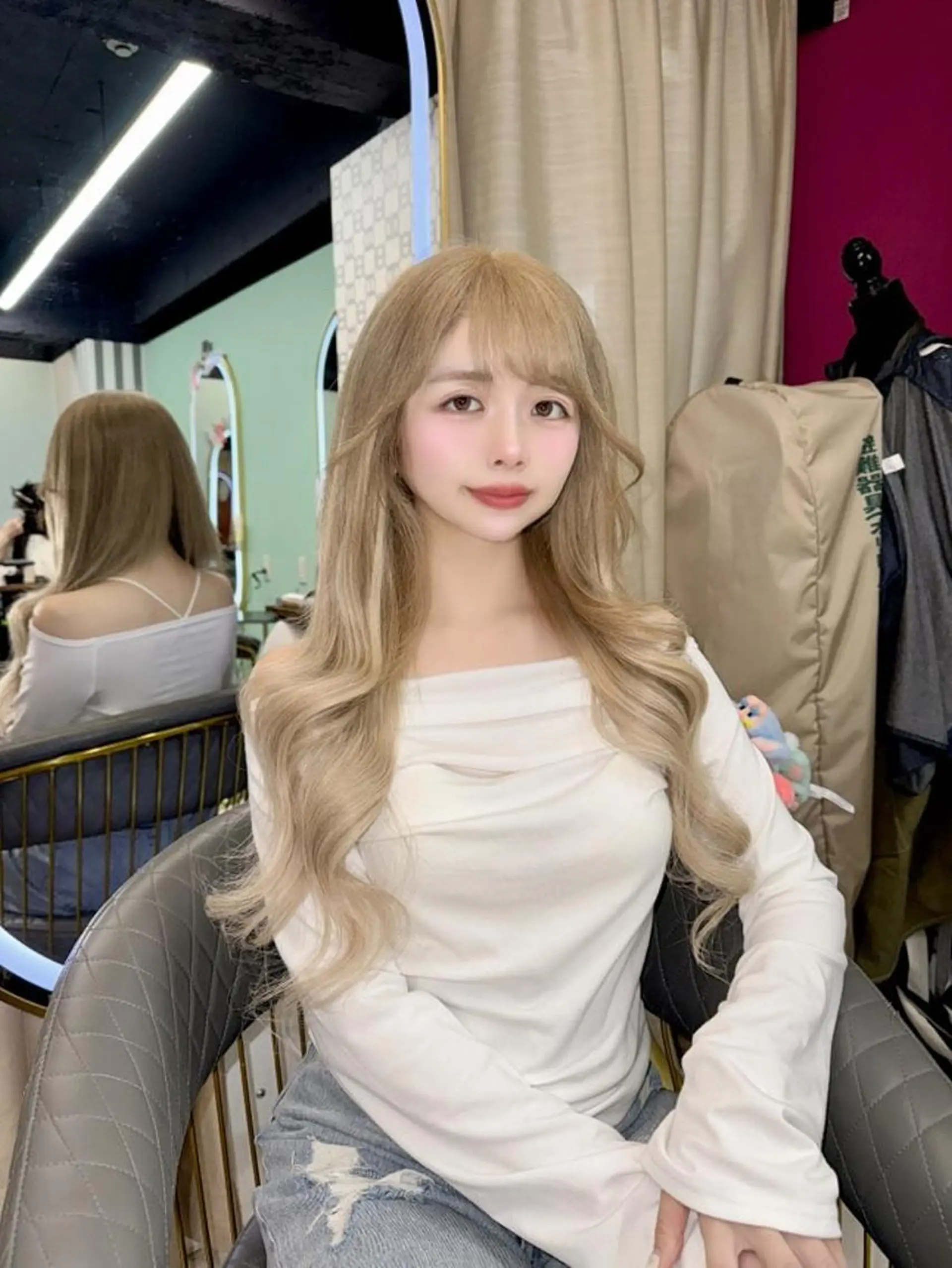 ロング ヘアカラー エクステ Reflet 新宿/プルエクステのヘアスタイル