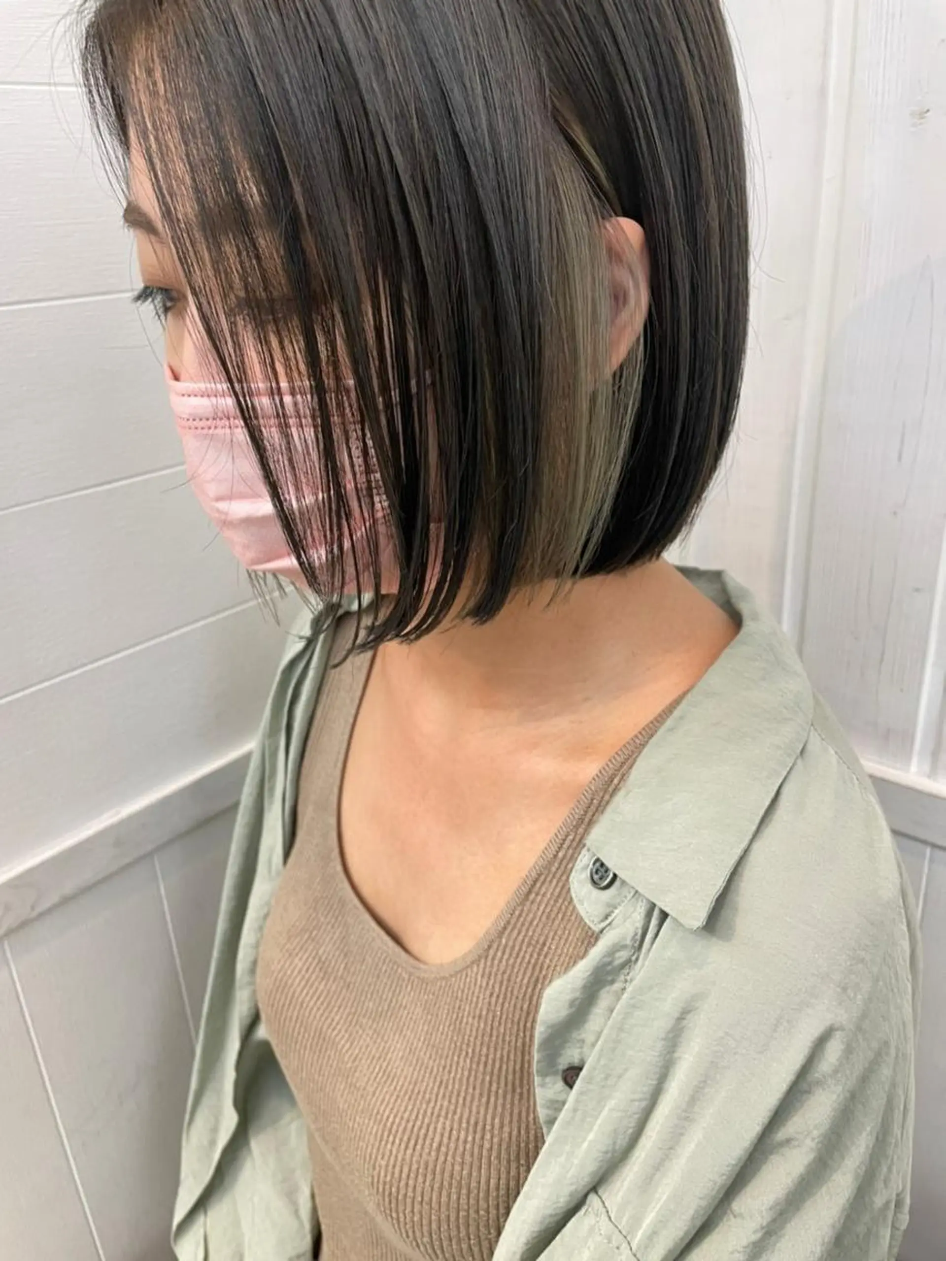 カラー アディクシーカラー アッシュ ミストバング ブリーチ ブロンド カット ヘアカラー N° anfeel 渋谷🪞🫧のヘアスタイル