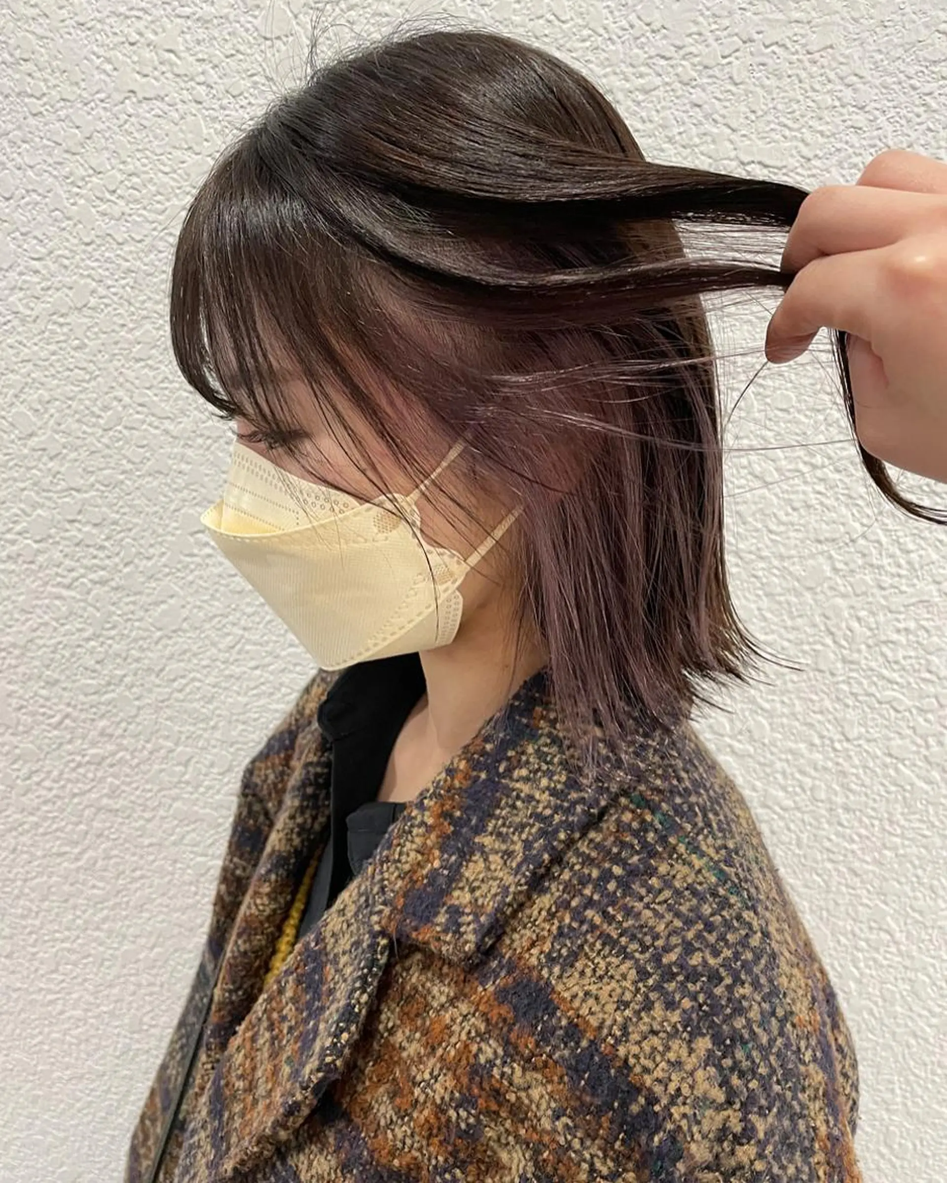 ミディアム 縮毛矯正 ヘアカラー 渋谷 留菜のヘアスタイル