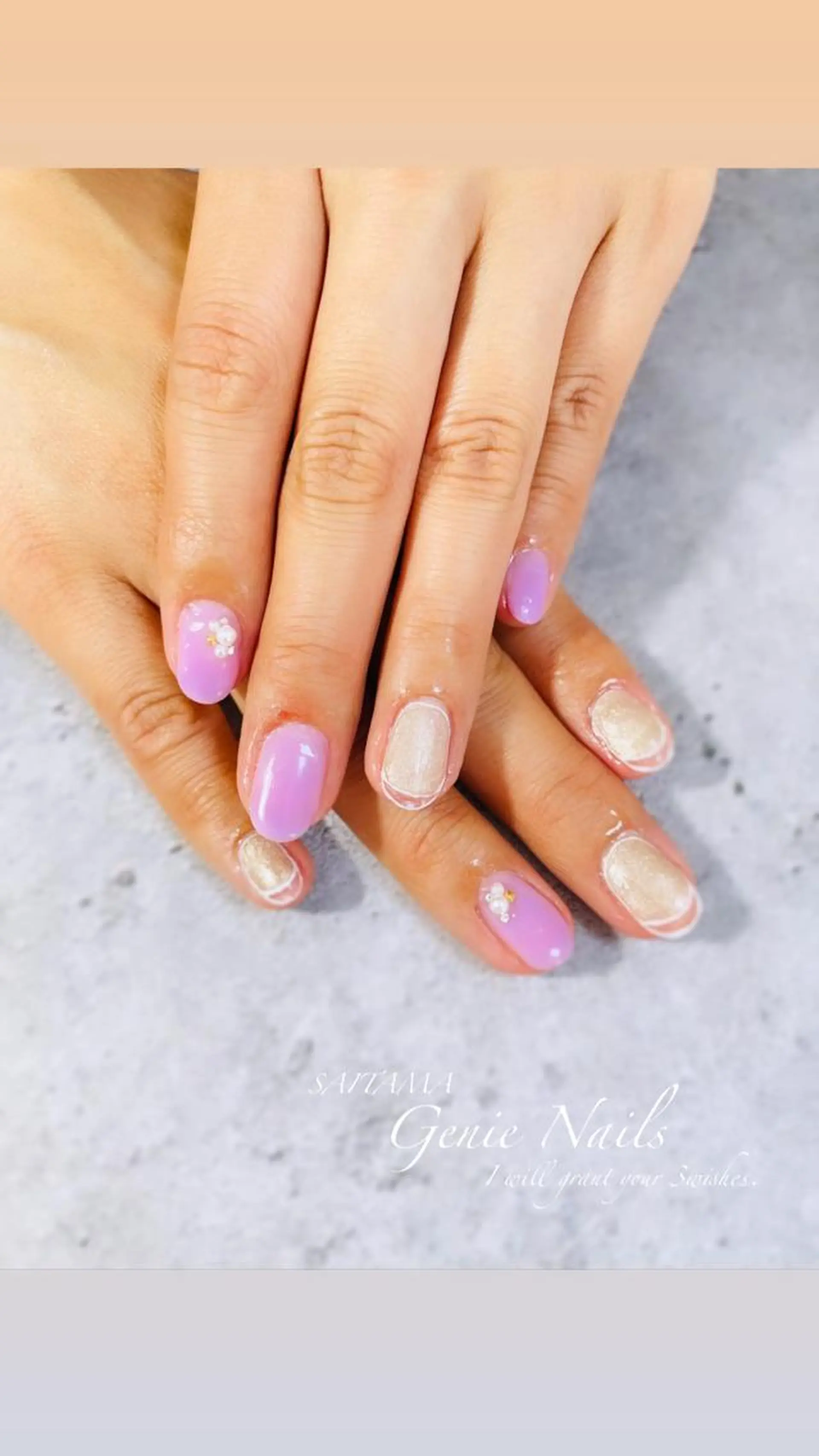 ネイル クリアネイル フレンチネイル ハンドネイル Genie Nailsのネイルデザイン