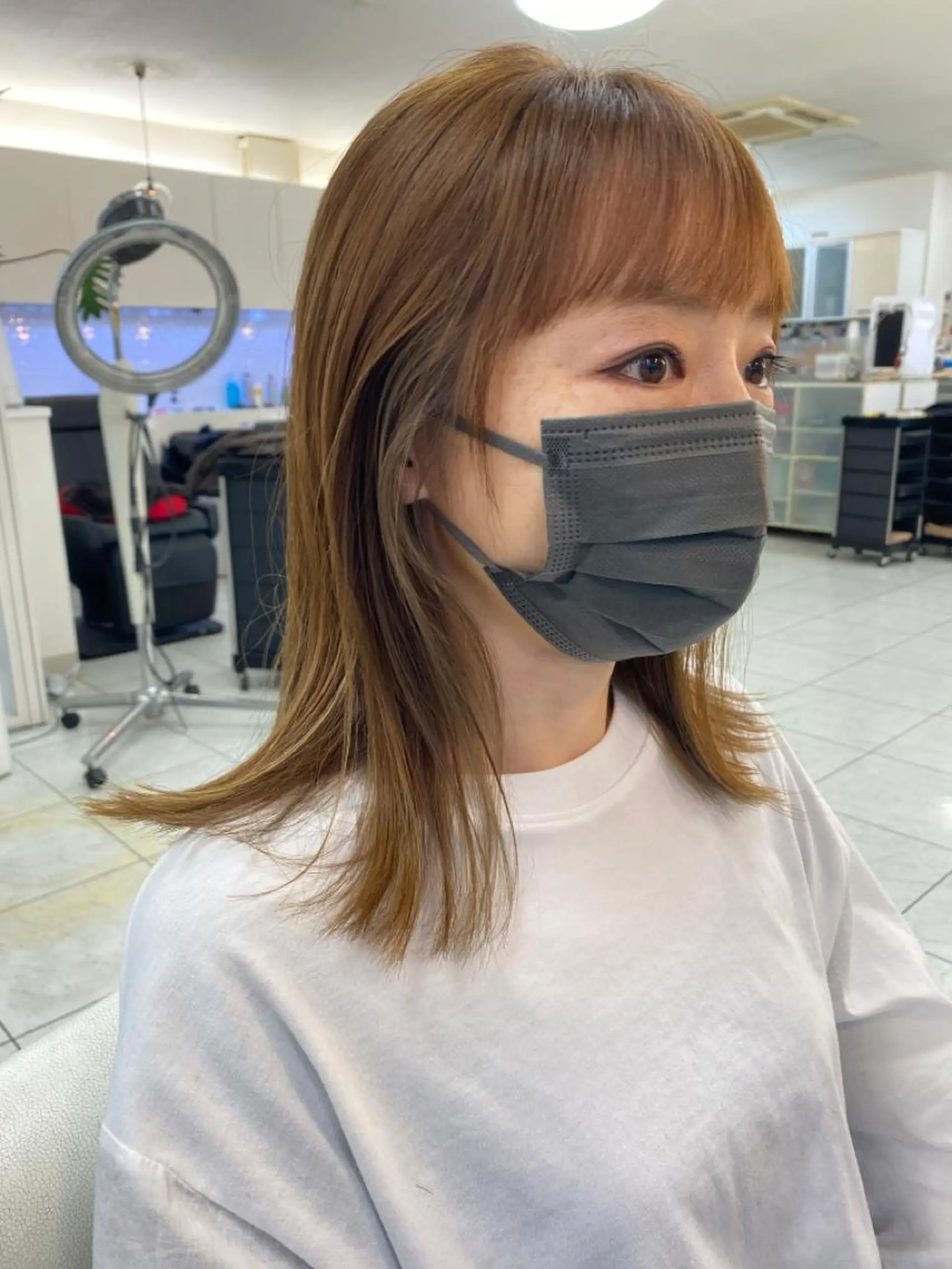 ミディアム カラー ヘアアレンジ インナーカラー ヘアカラー トリートメント ナカジマ ボブ/レイヤーのヘアスタイル