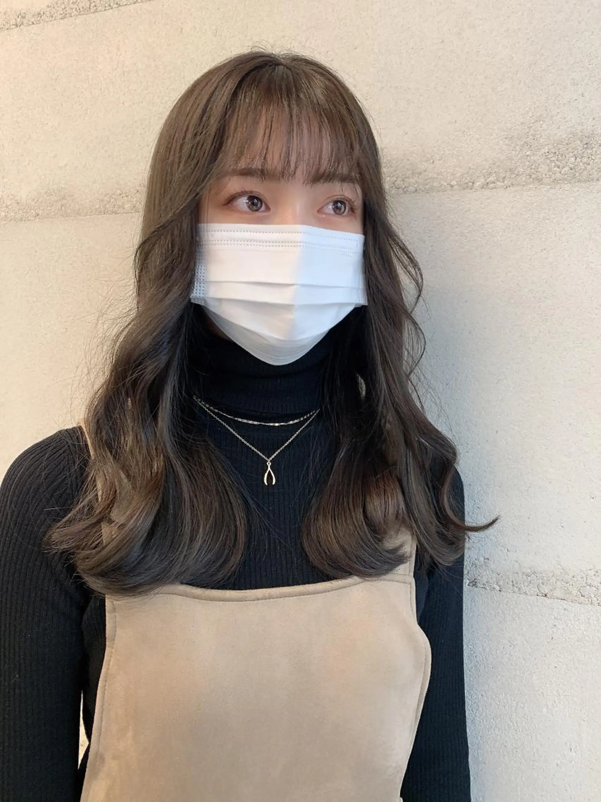 ミディアム カラー 透明感/オリーブ/ グレージュ/YUKAのヘアスタイル