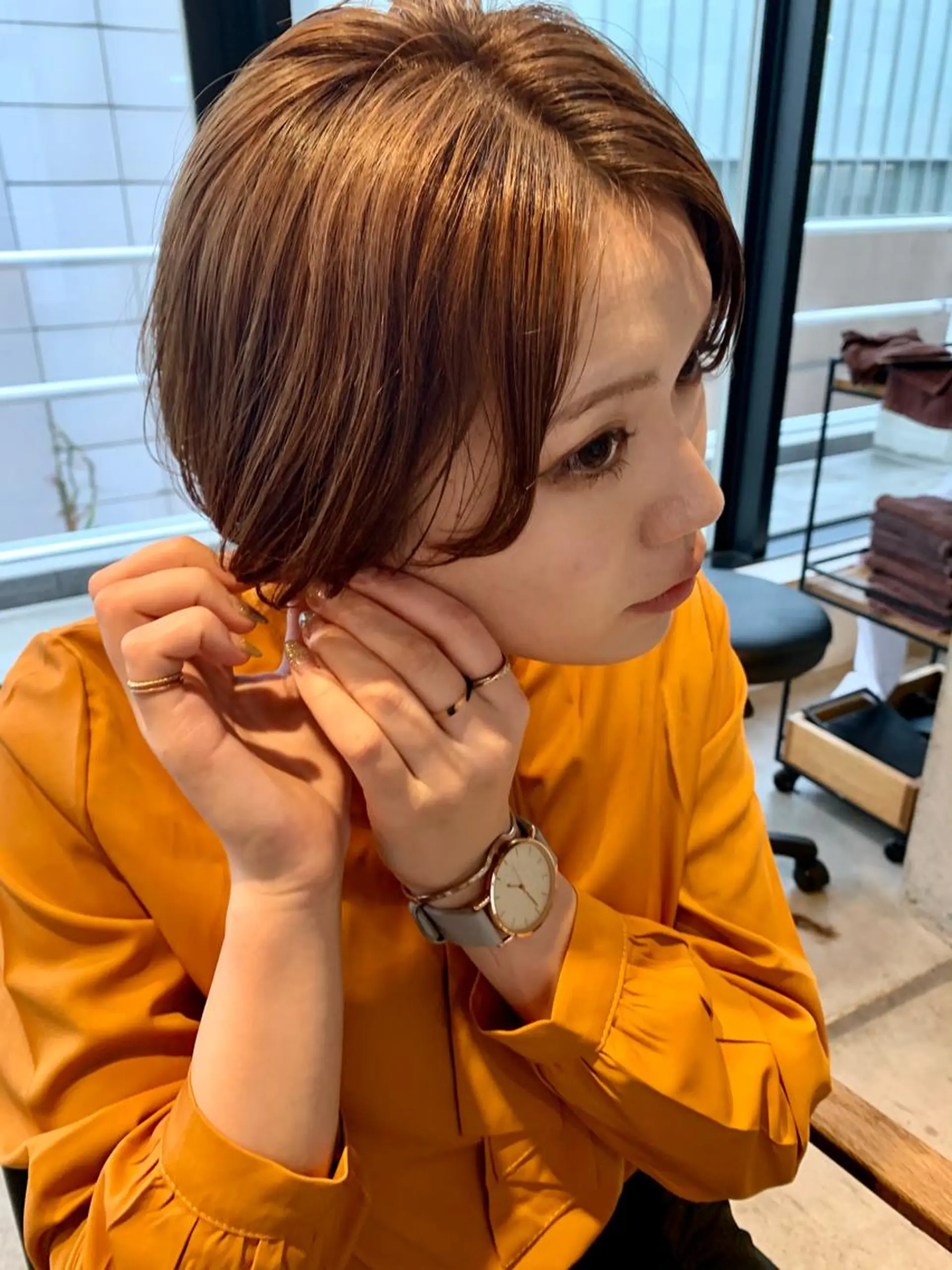 ショート カラー ピンクベージュ/新潟 万代/高橋桃葉🍑のヘアスタイル