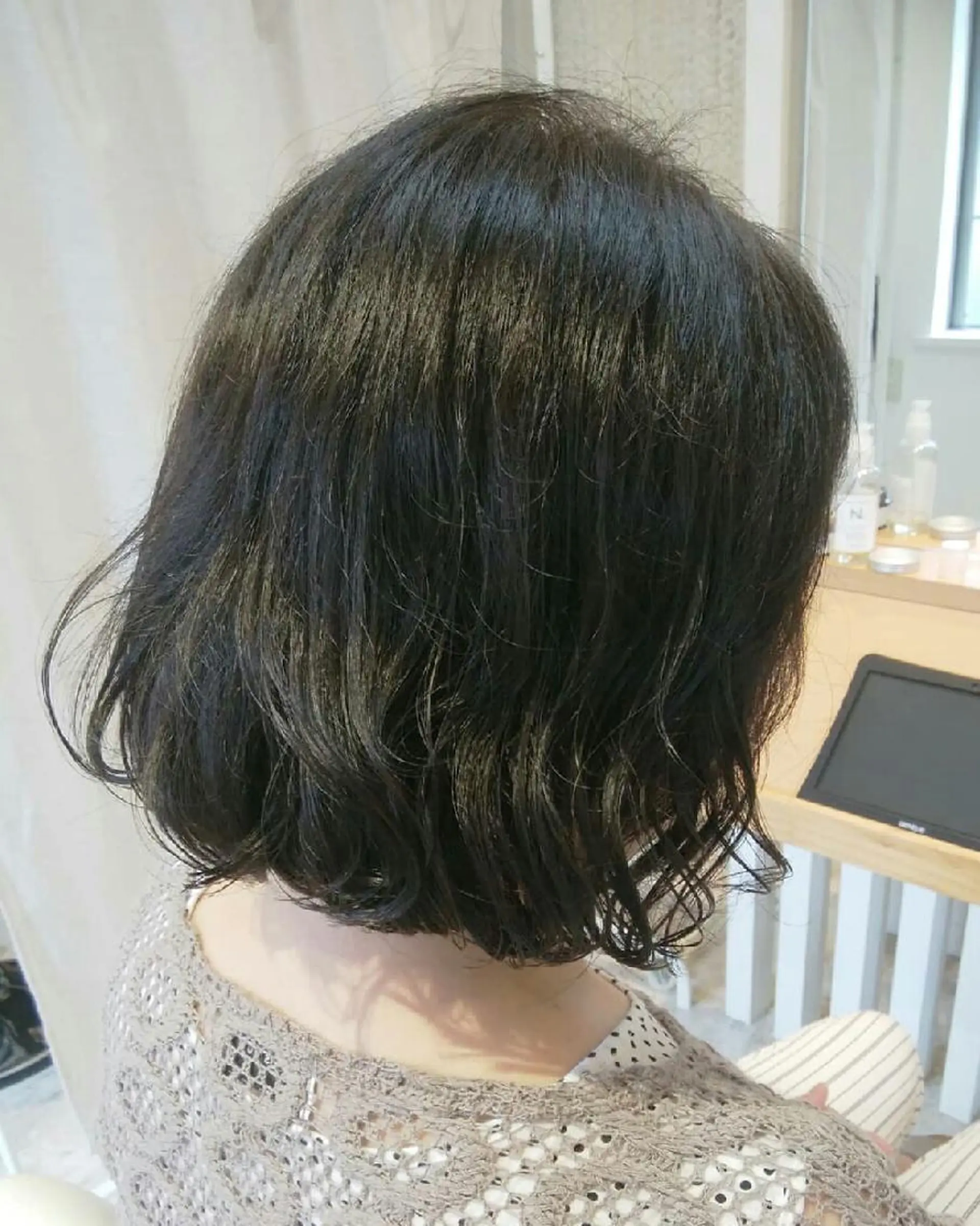 ミディアム カラー ブラウンカラー ナチュラルブラウン ブリーチなしWカラー /酸性ストレート河本のヘアスタイル