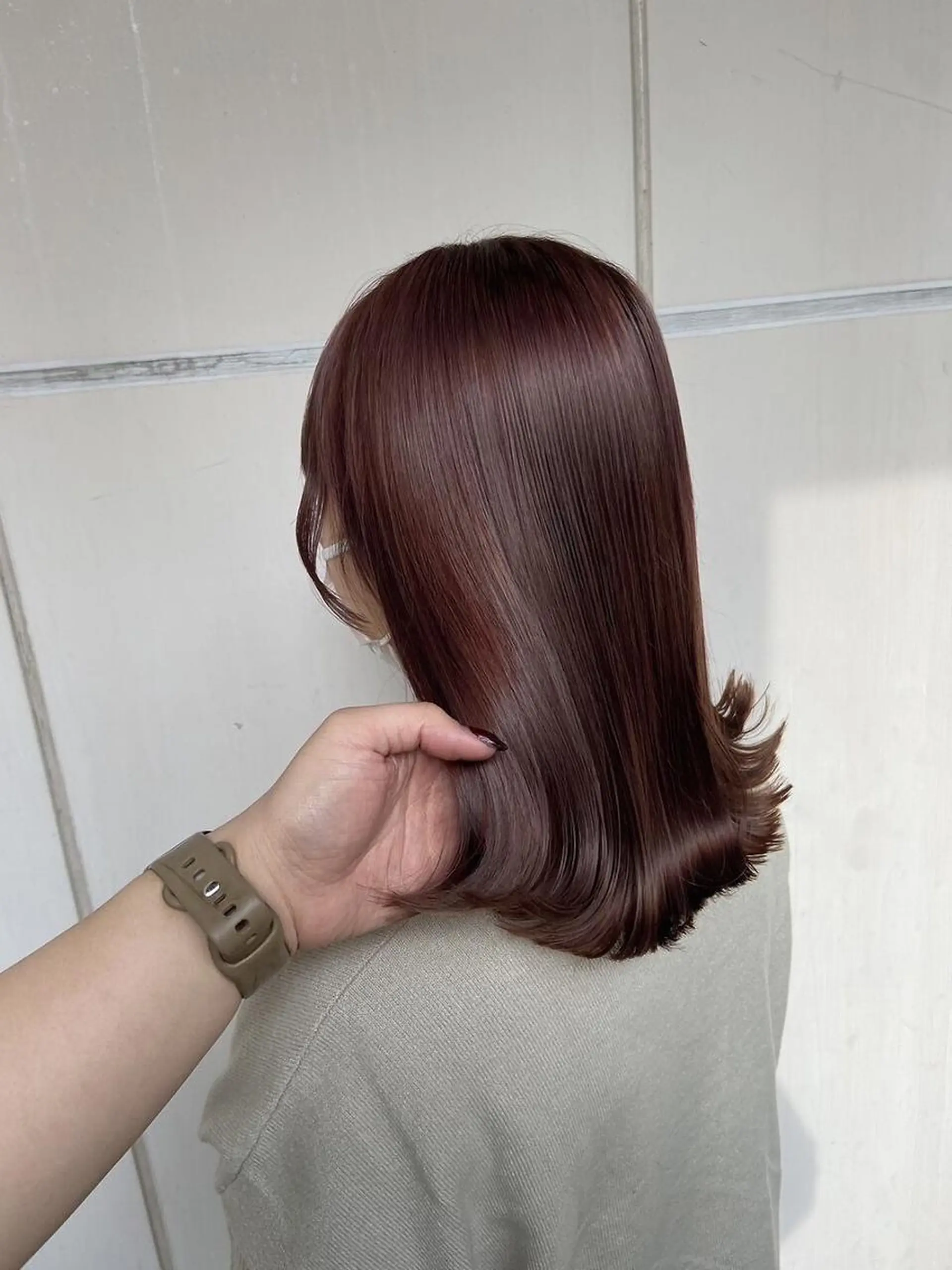 カラー ロング ブリーチ ブラウンカラー ショコラブラウン ダブルカラー ブリーチなしカラー TIGRE tenjinのヘアスタイル