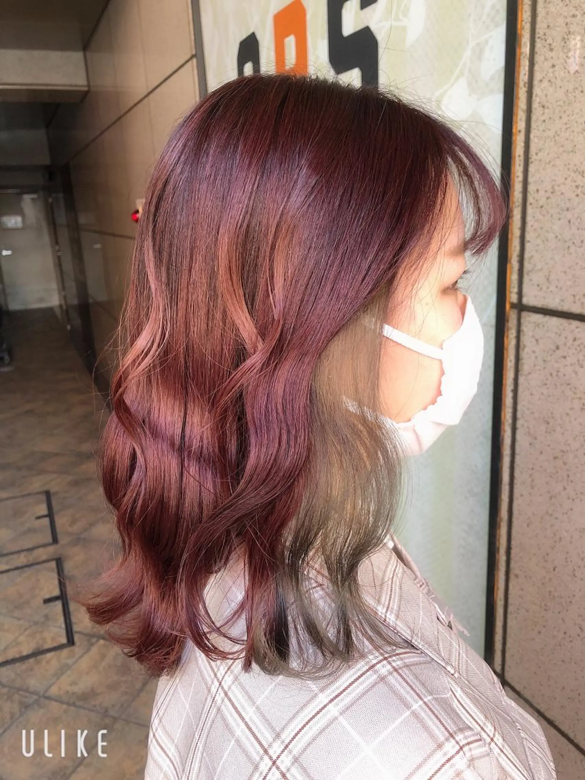 ミディアム カラー グレージュ ピンクカラー ヘアカラー 清永 隆二のヘアスタイル