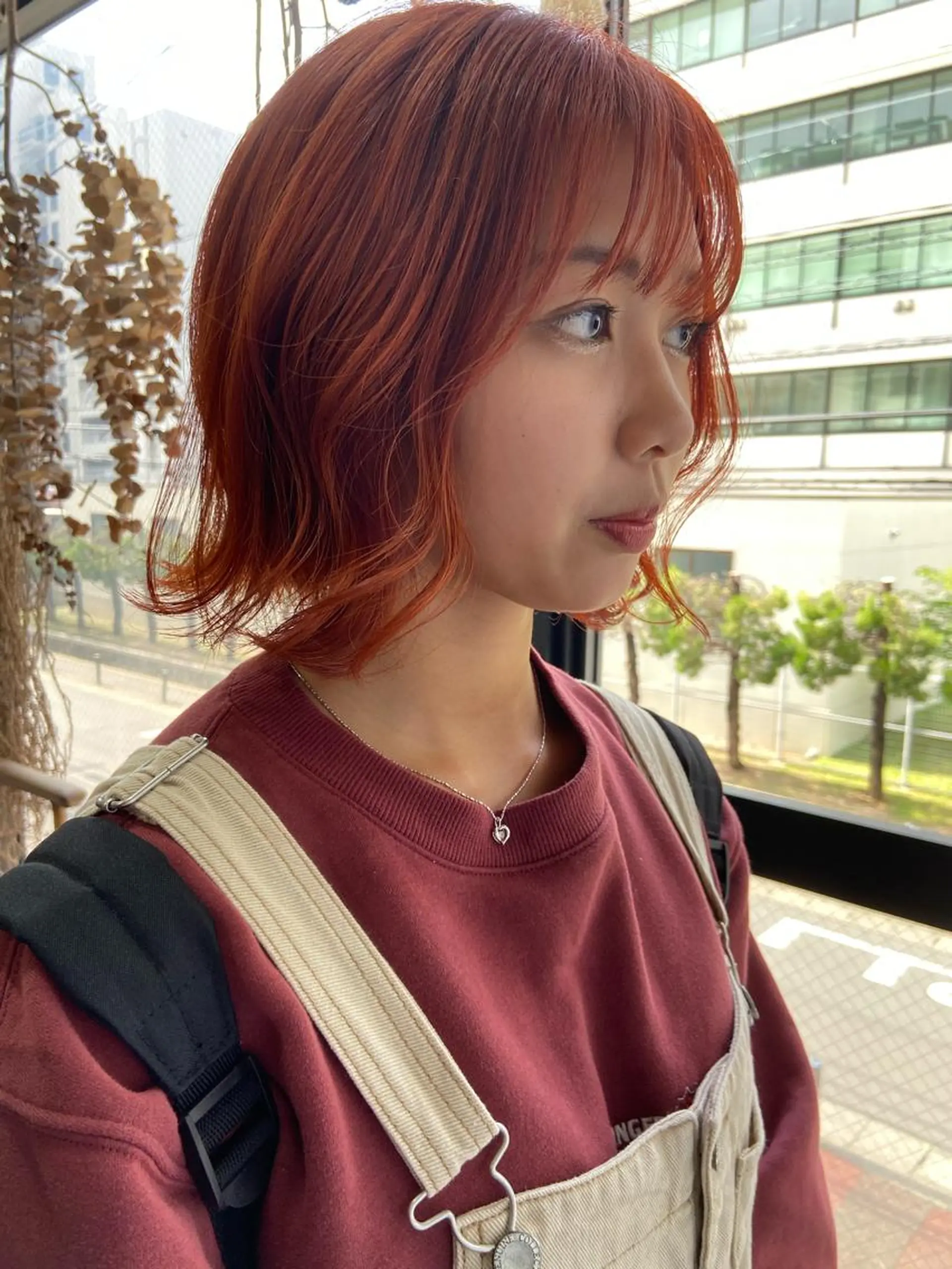 ミディアム カラー ブリーチ ハイトーンカラー オレンジ 松尾太樹 【pia】福岡美容室のヘアスタイル