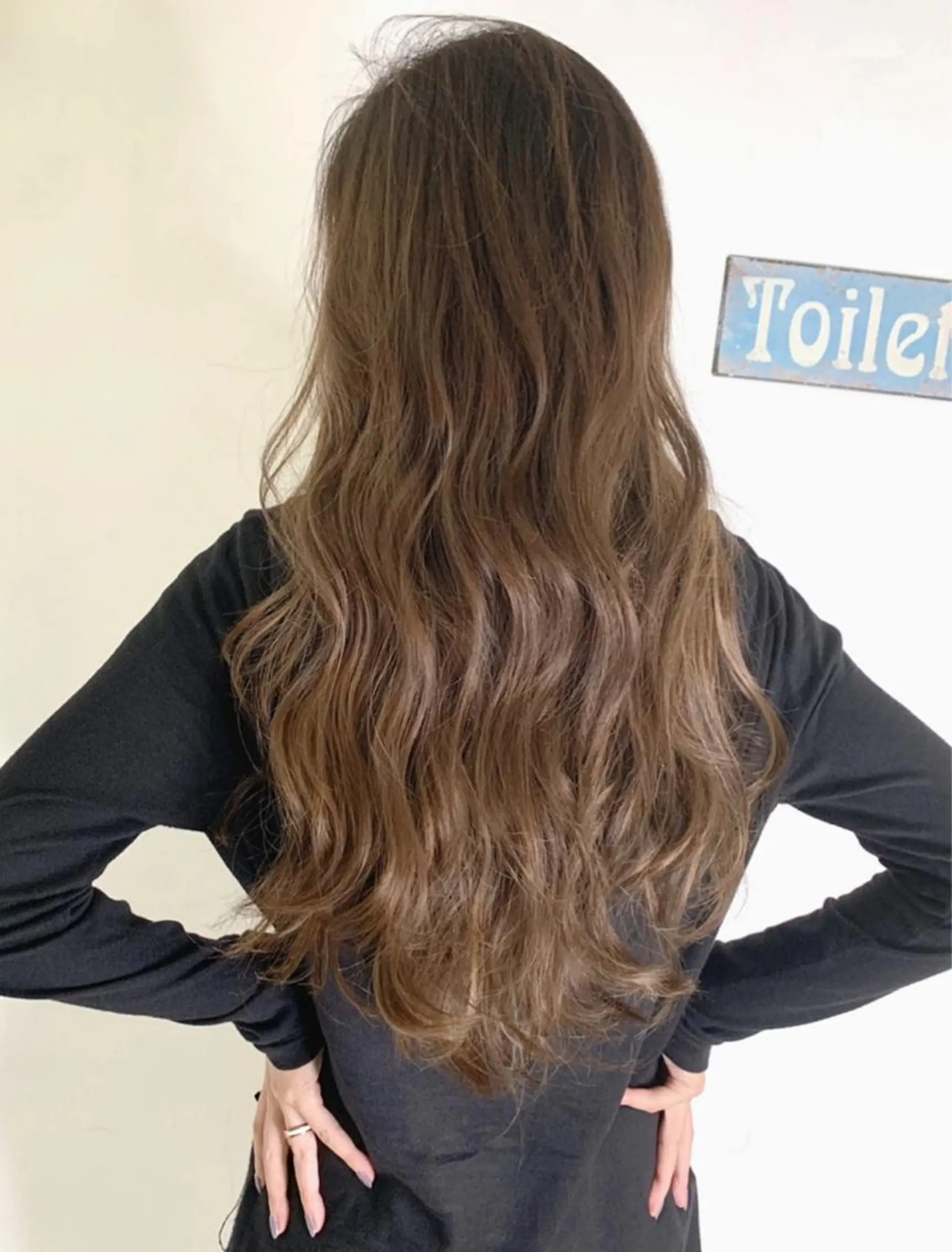 ロング カラー アッシュ バレイヤージュ ブリーチ デザインカラー グレージュ カット ヘアカラー 京都大人女性ショート 徒歩1分/秋山のヘアスタイル