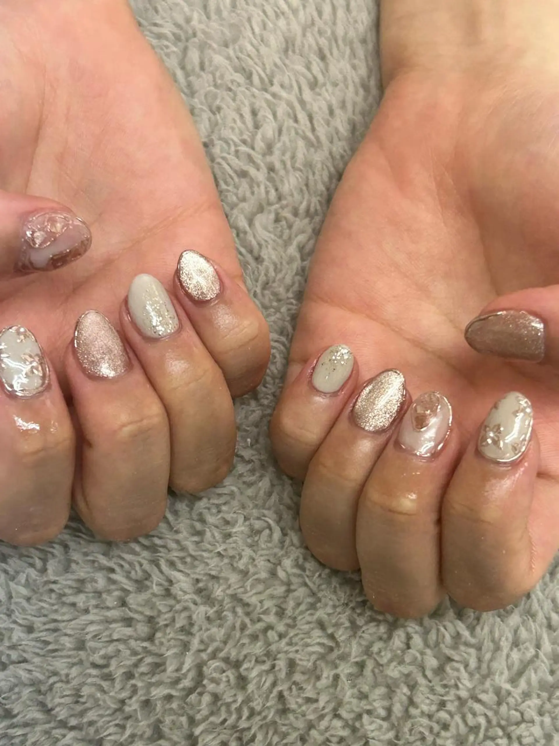 ネイル フラッシュネイル フットネイル フレンチネイル ジェルネイル ガラスフレンチ brilliant s.kのネイルデザイン