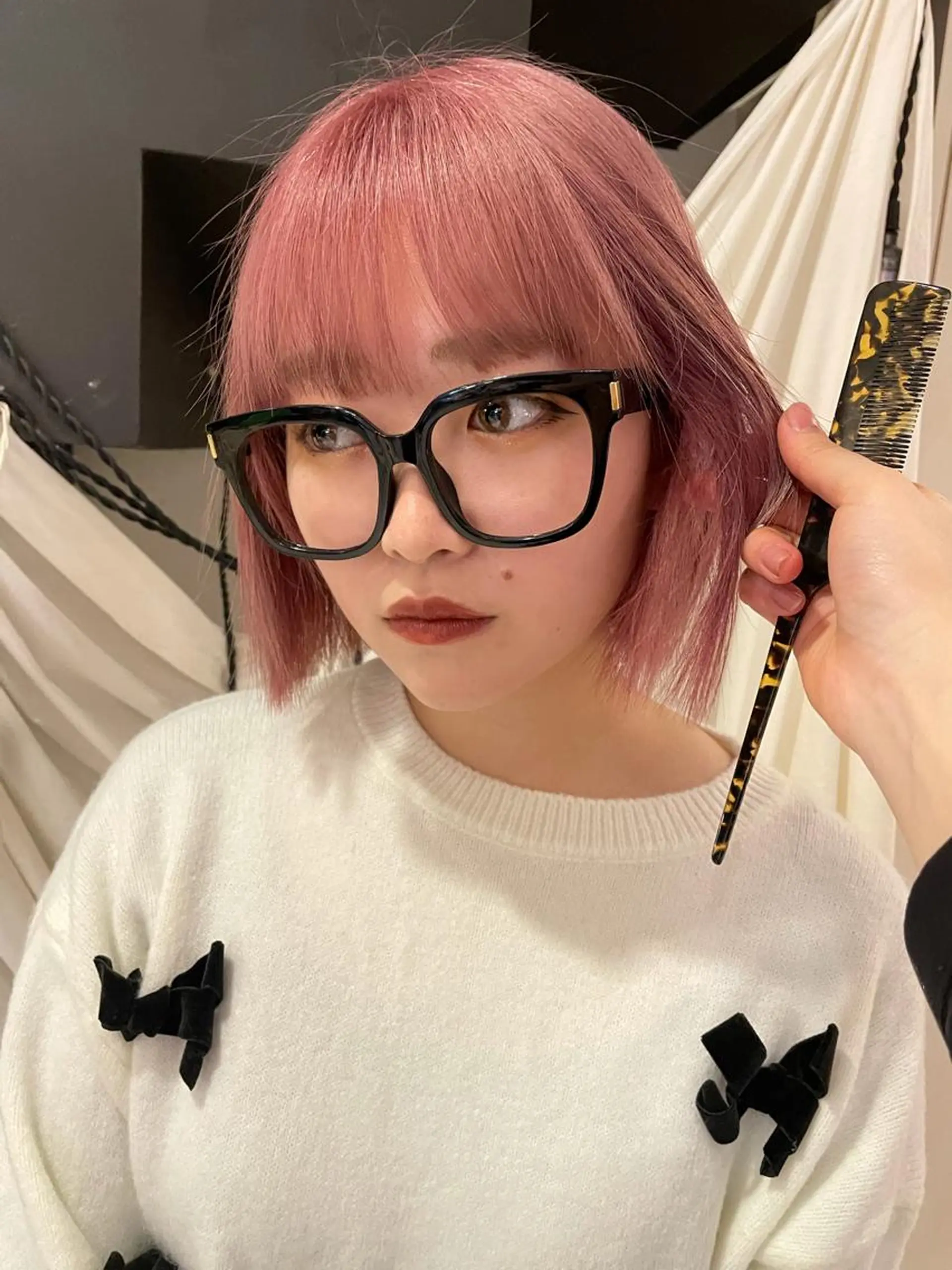 ショート カラー ピンクカラー ヘアカラー アオキ リノのヘアスタイル