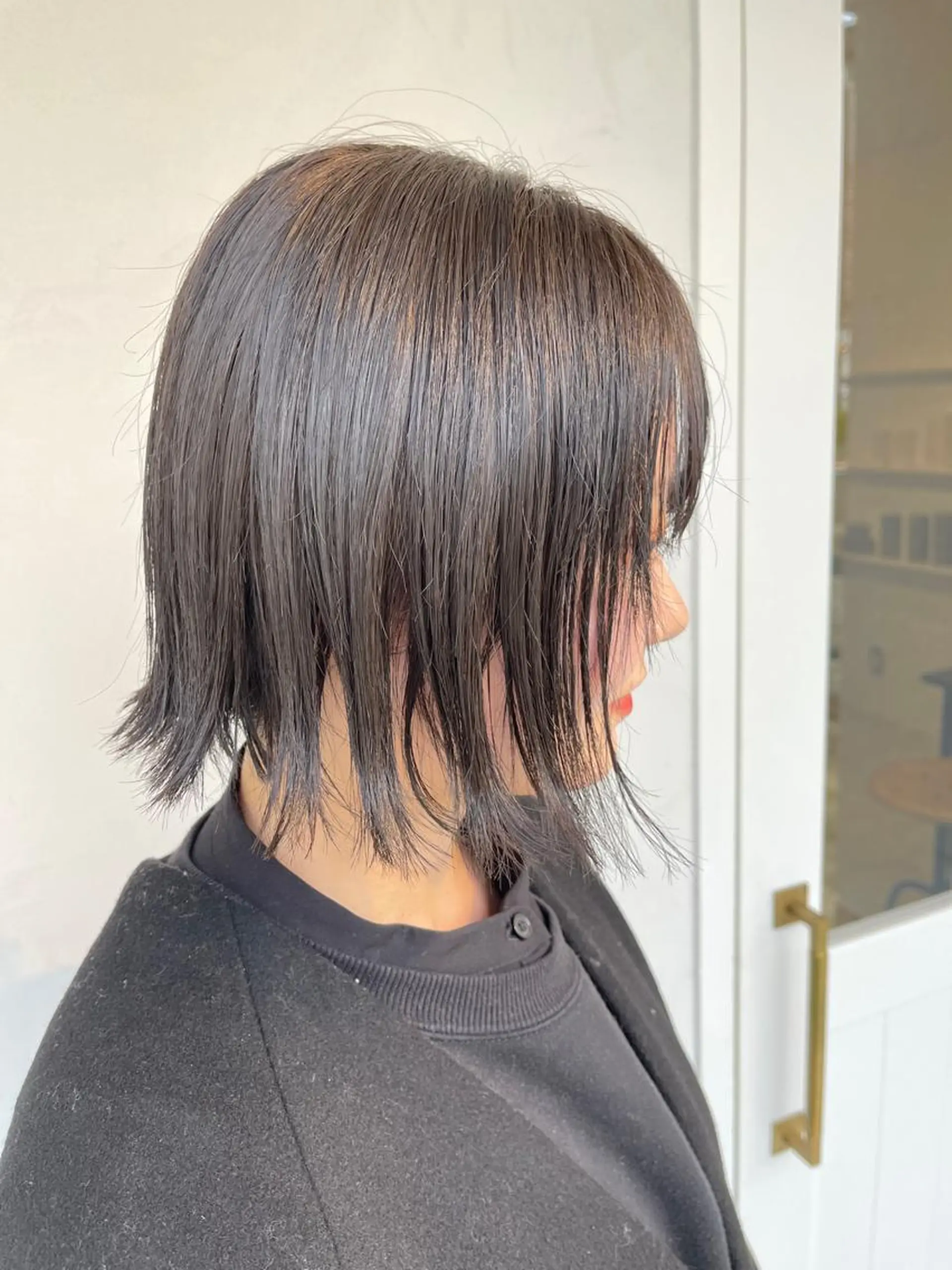ショート 切りっぱなしボブ ボブ kyon.hair 韓国カットカラーのヘアスタイル