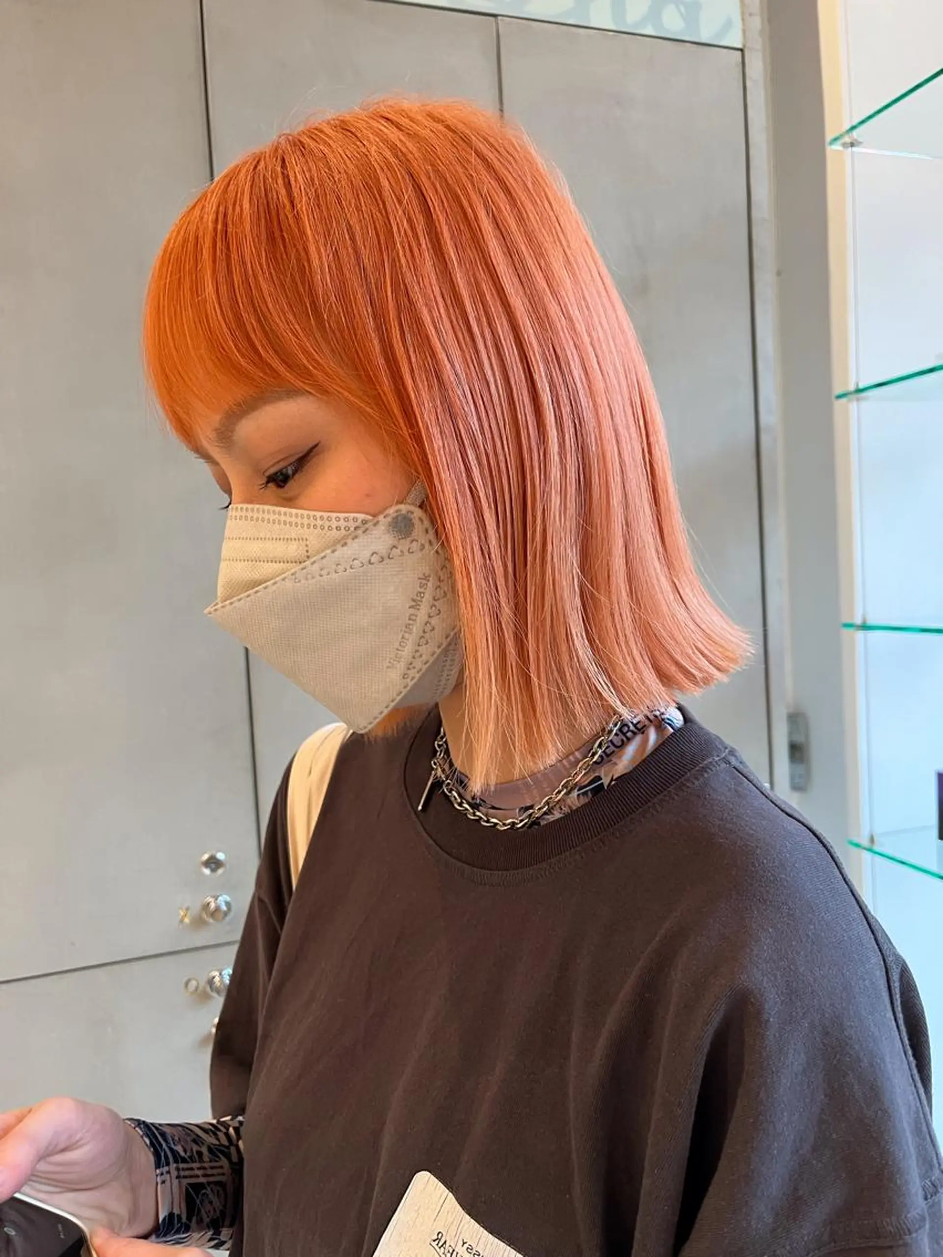カラー オレンジ ヘアカラー D'na ディーナのヘアスタイル