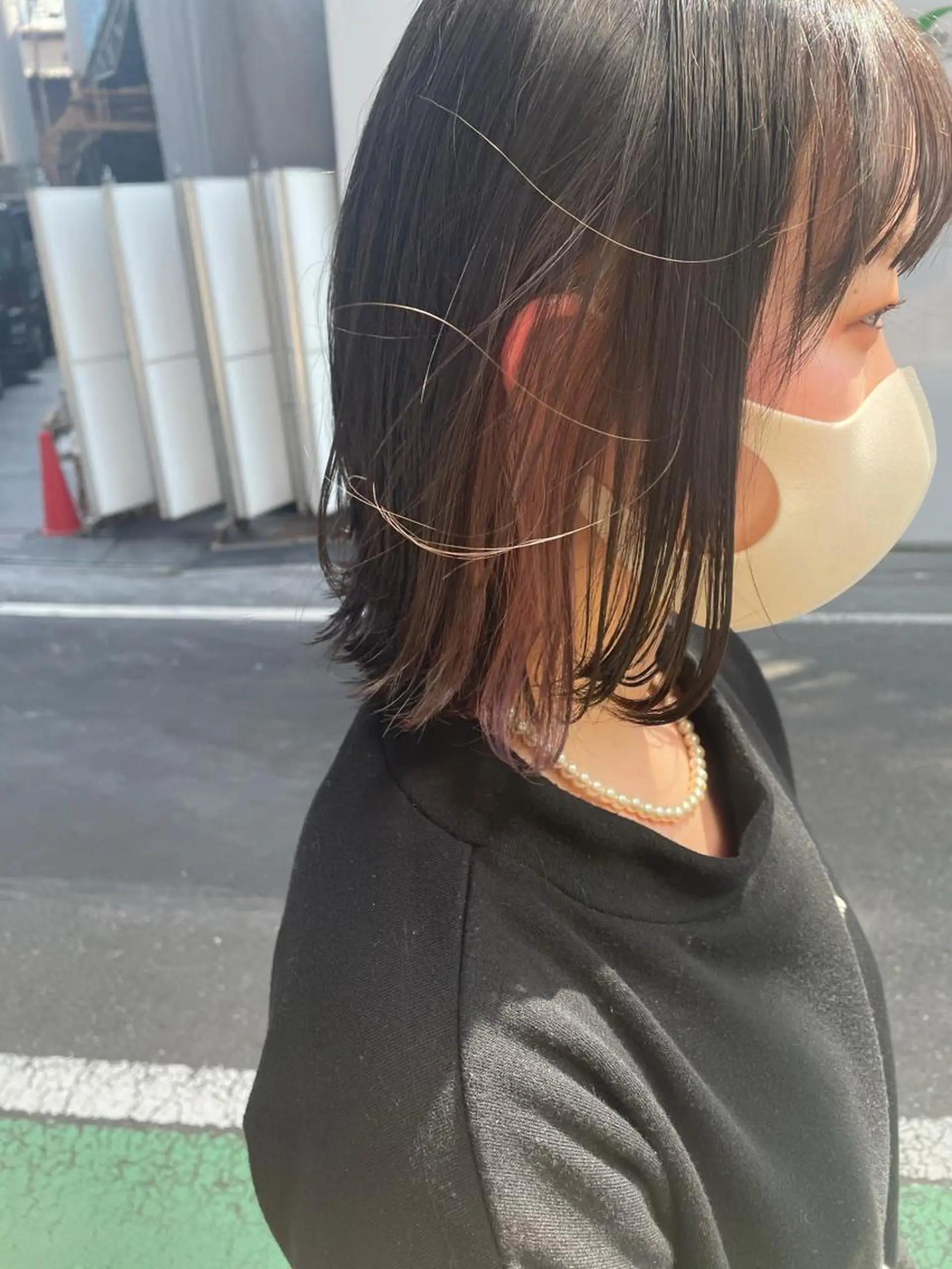 ミディアム カラー イヤリングカラー ラベンダーカラー 中目黒🌼 🌼ハナのヘアスタイル