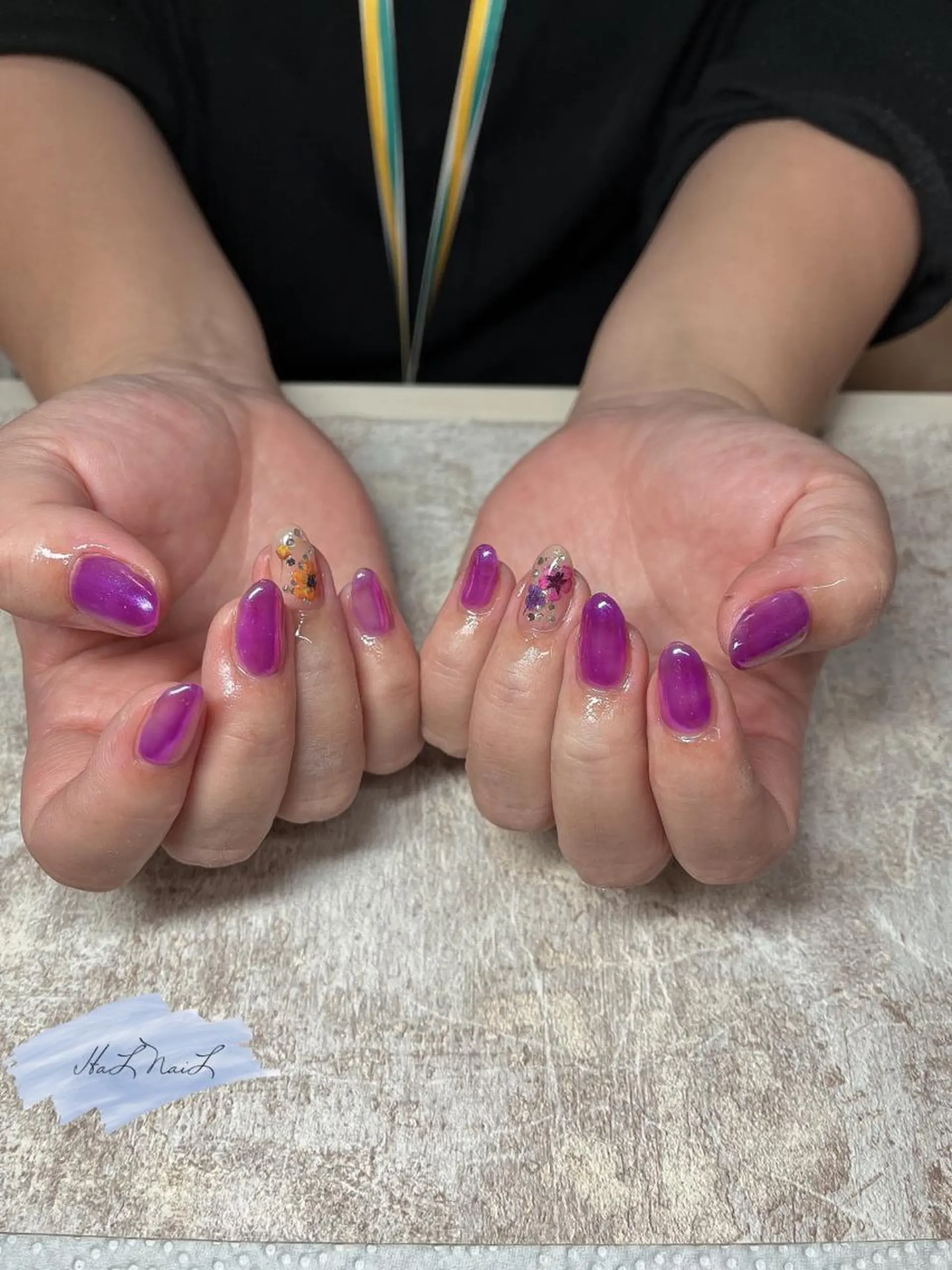 ネイル フラワーネイル 春ネイル ハンドネイル HaL NaiLのネイルデザイン