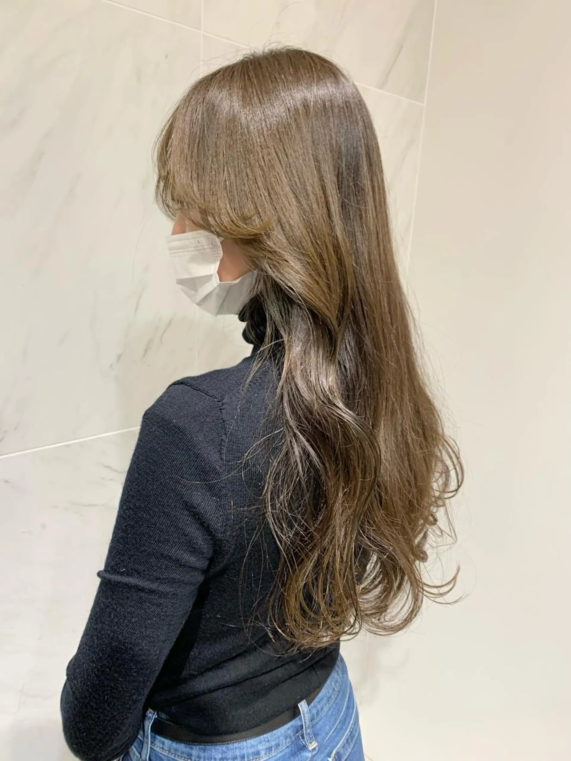 ロング カラー ベージュカラー オリーブベージュ チバ タクミのヘアスタイル