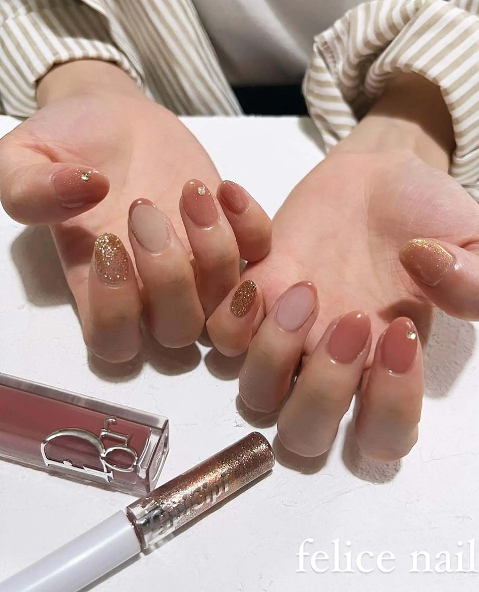 ネイル フレンチネイル ジェルネイル マグネットネイル ニュアンスネイル オフィスネイル felice nailのネイルデザイン
