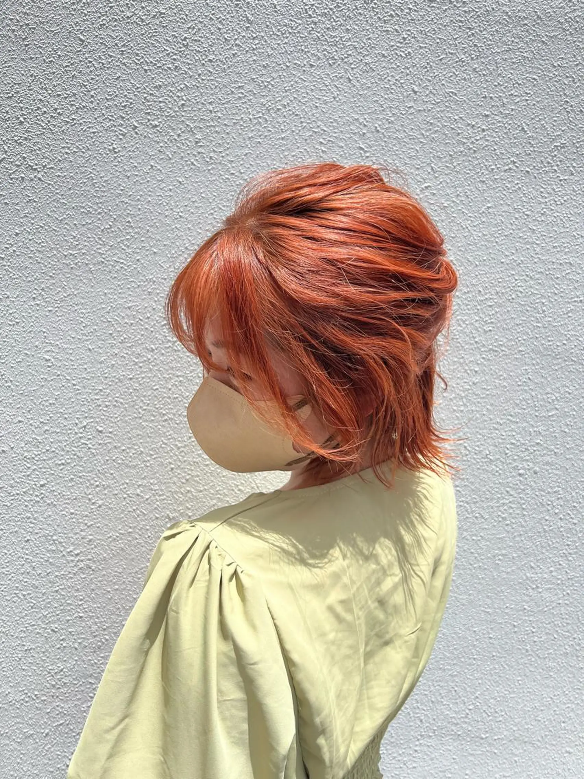 ショート カラー ヘアアレンジ オレンジ オレンジピンク ピンクカラー 「sumi」 AMIのヘアスタイル