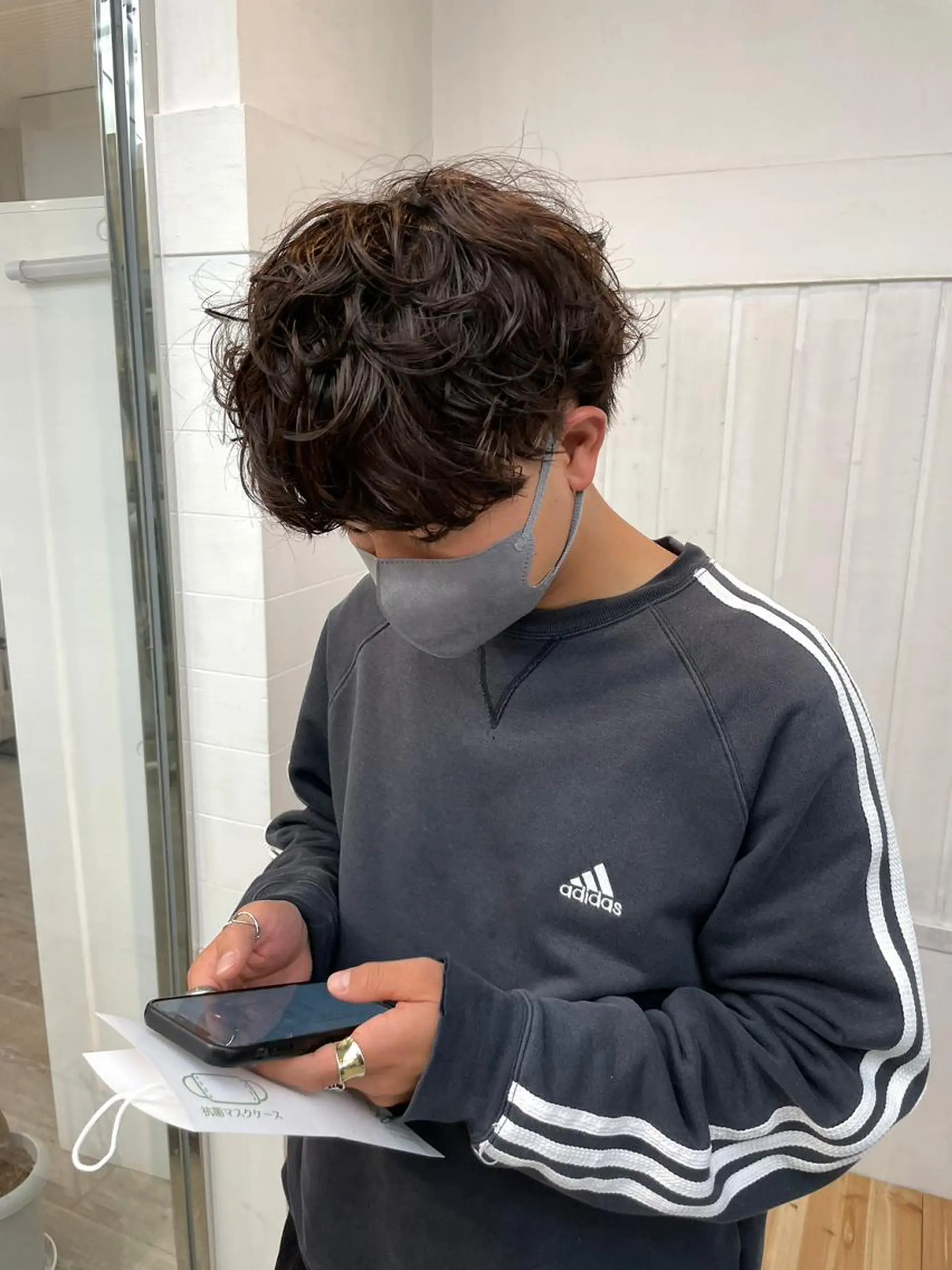 セミロング カラー パーマ ヘアアレンジ セミロングパーマ アディクシーカラー アッシュ バレイヤージュ ミストバング 初めでも安心🌟 newi町田✂のヘアスタイル