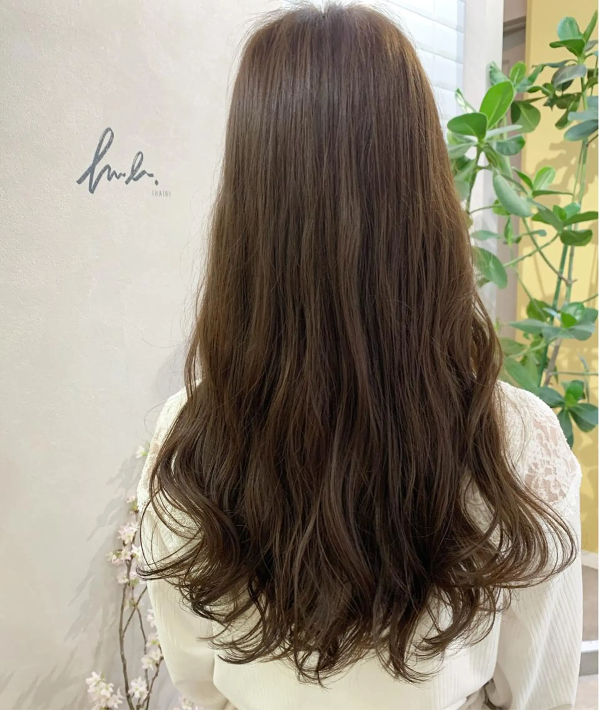 ロング パーマ デジタルパーマ カット パーマ hub hair レイヤー/透明感のヘアスタイル