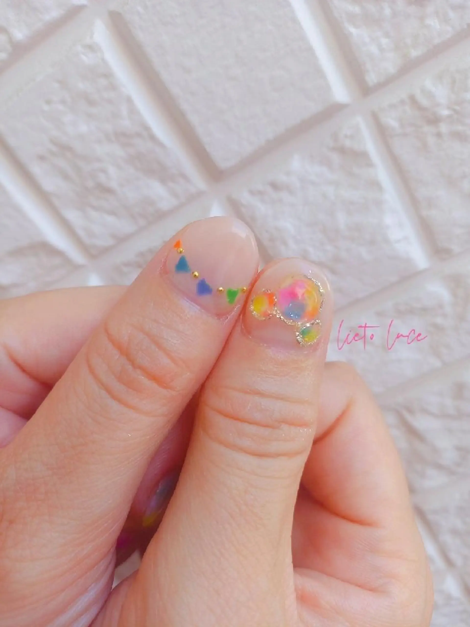 ネイル アートネイル クリアネイル 持ち込み ぷっくりネイル ハンドネイル lieto luce Yukaのネイルデザイン