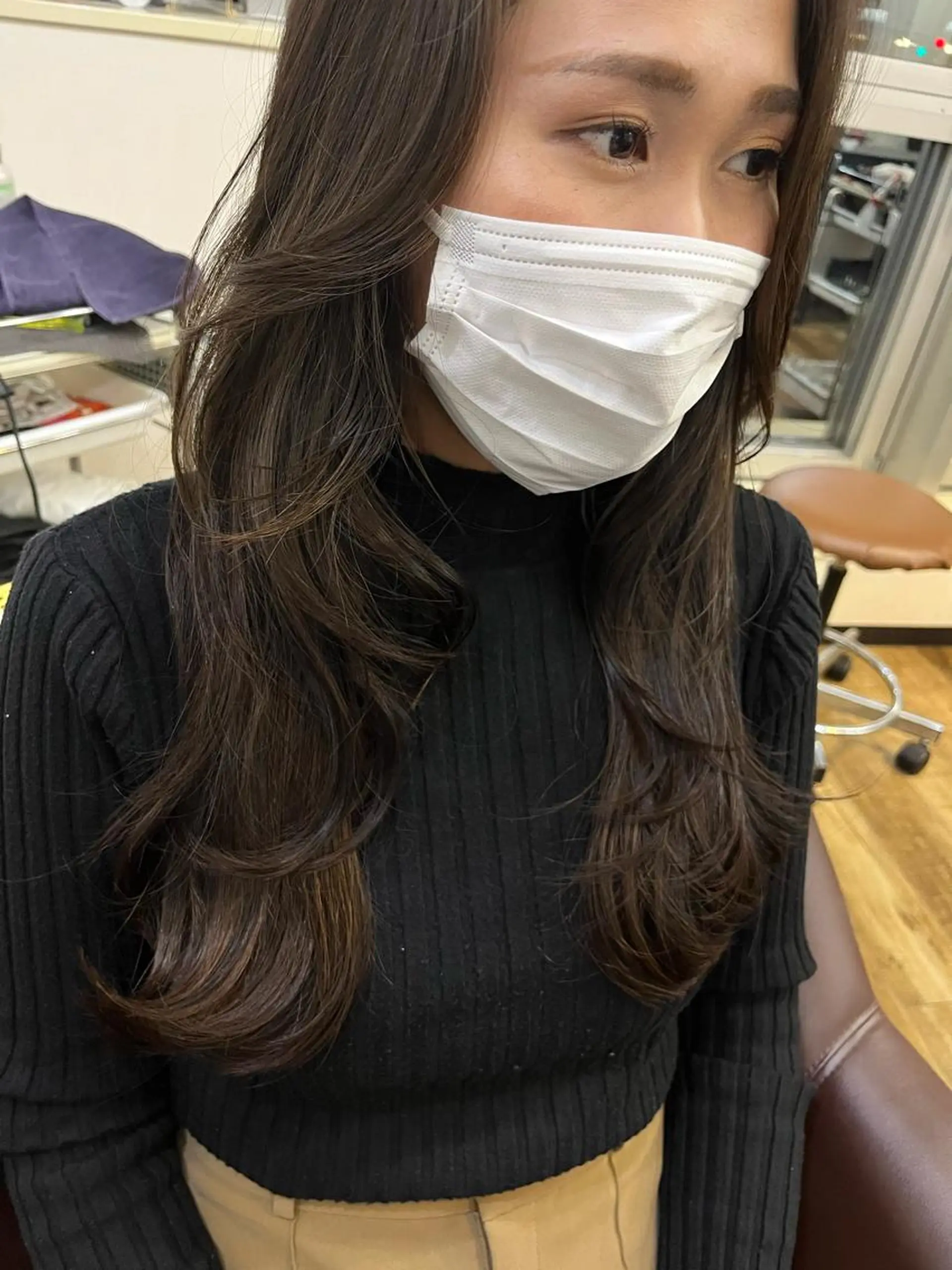 ロング カラー レイヤーカット ロング きむえり/髪質改善 /うねり広がり改善のヘアスタイル