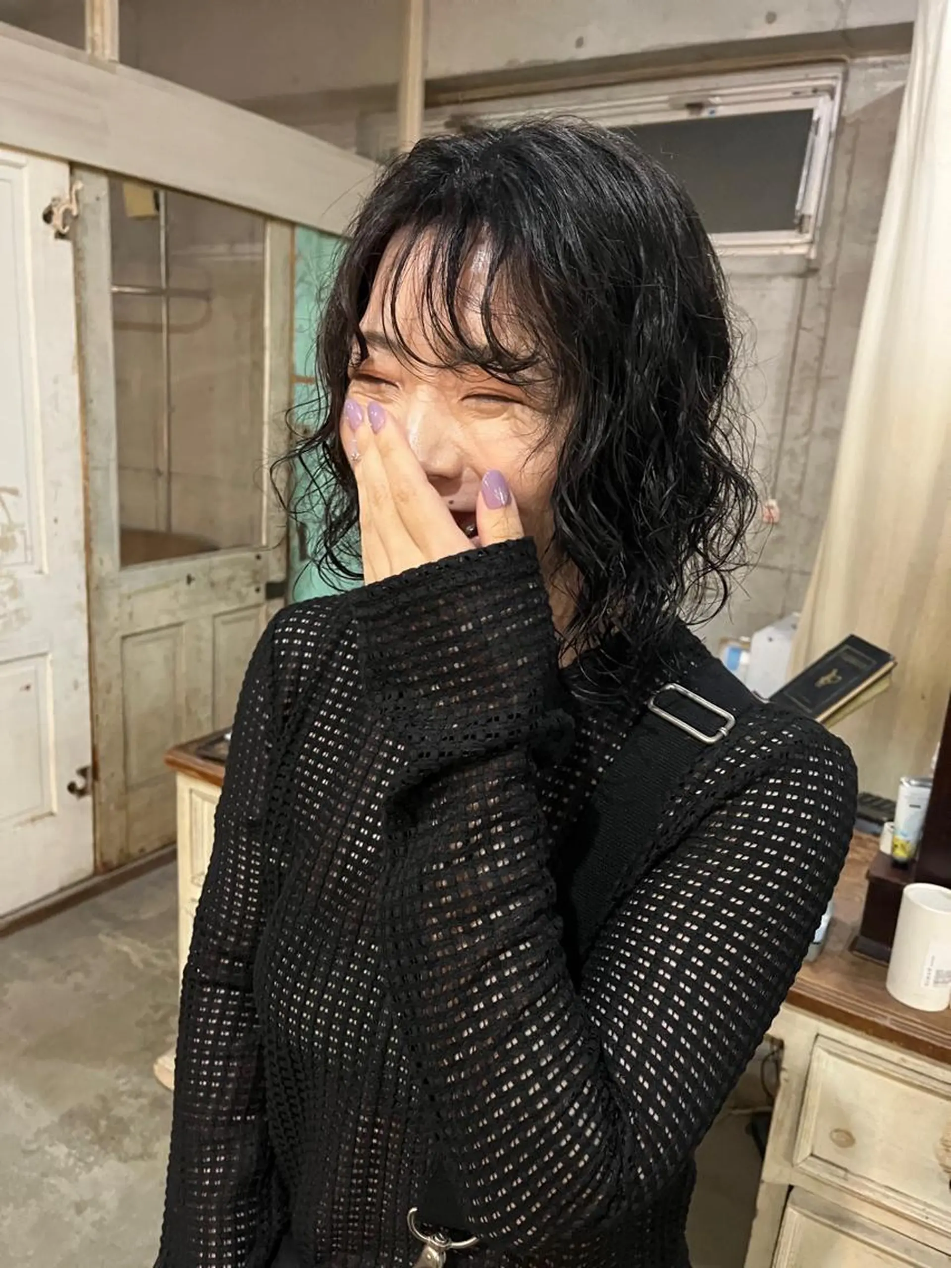 ショート カラー パーマ ヘアアレンジ キッズ デザインパーマ メンズカット 郁美のヘアスタイル