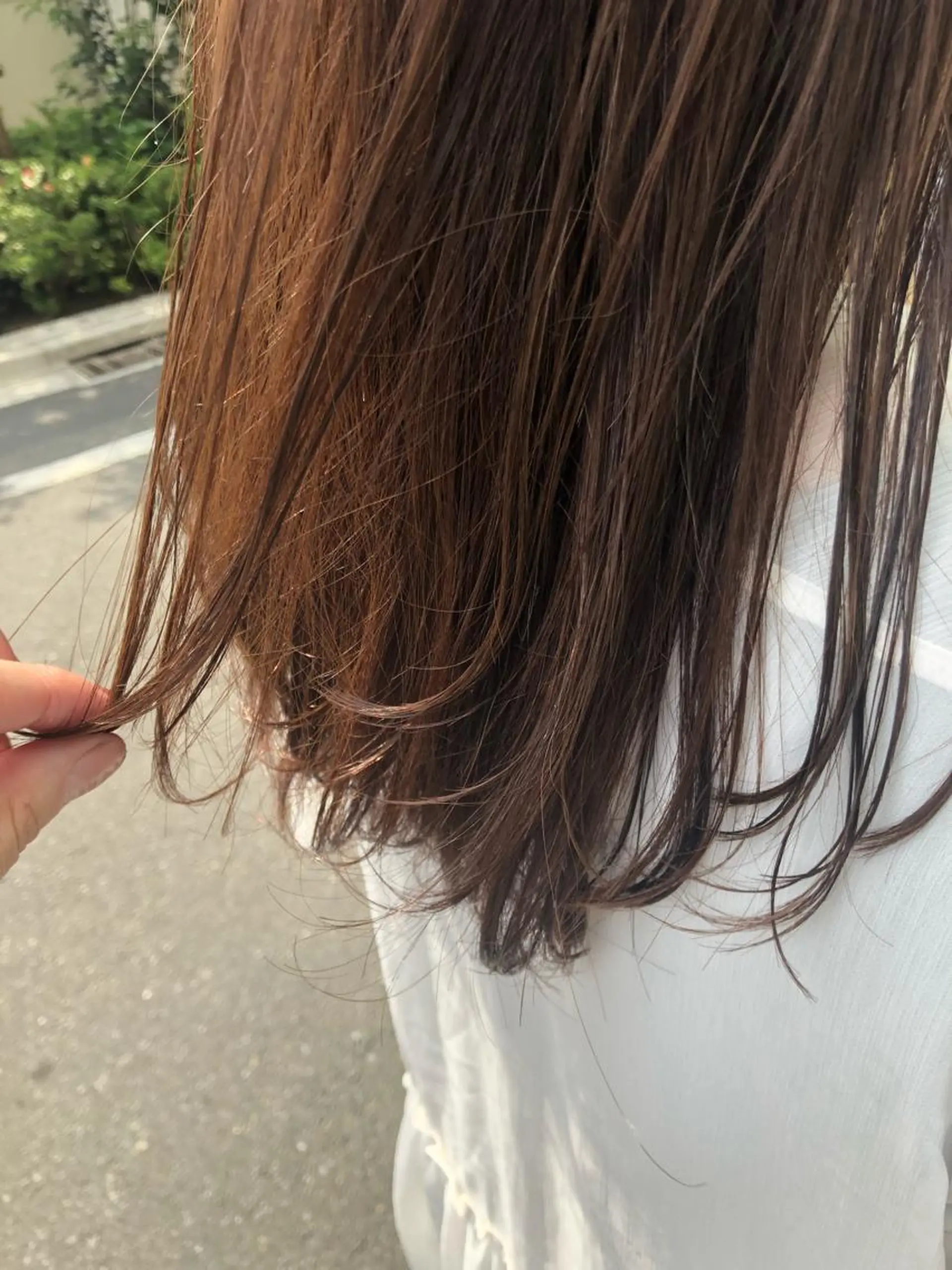 ミディアム カラー パーマ ヘアアレンジ バレイヤージュ ベージュカラー ブリーチ ショコラベージュ 透明感カラー カット ヘアカラー トリートメント ヘッドスパ 【ツヤ髪美容師】 ツダケイスケのヘアスタイル