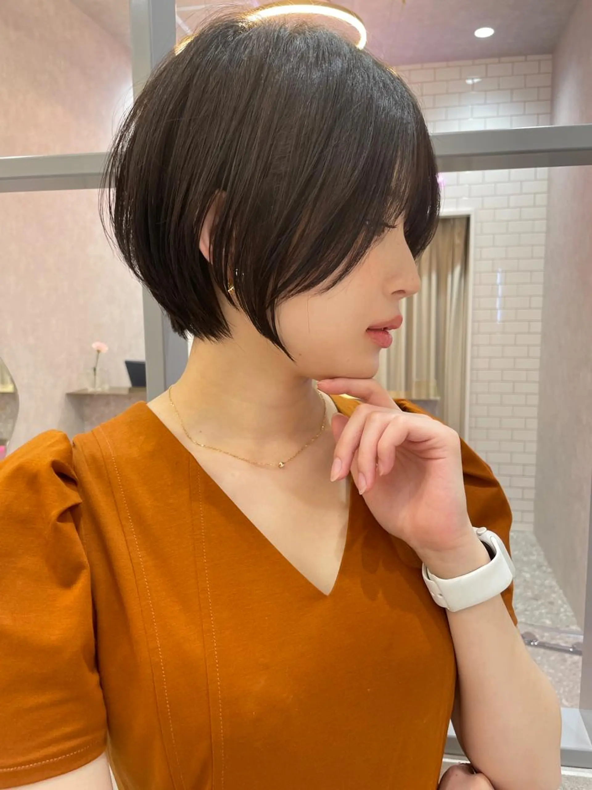 ショート かえ🩶韓国ボブ🎀 透明感カラー🥣のヘアスタイル