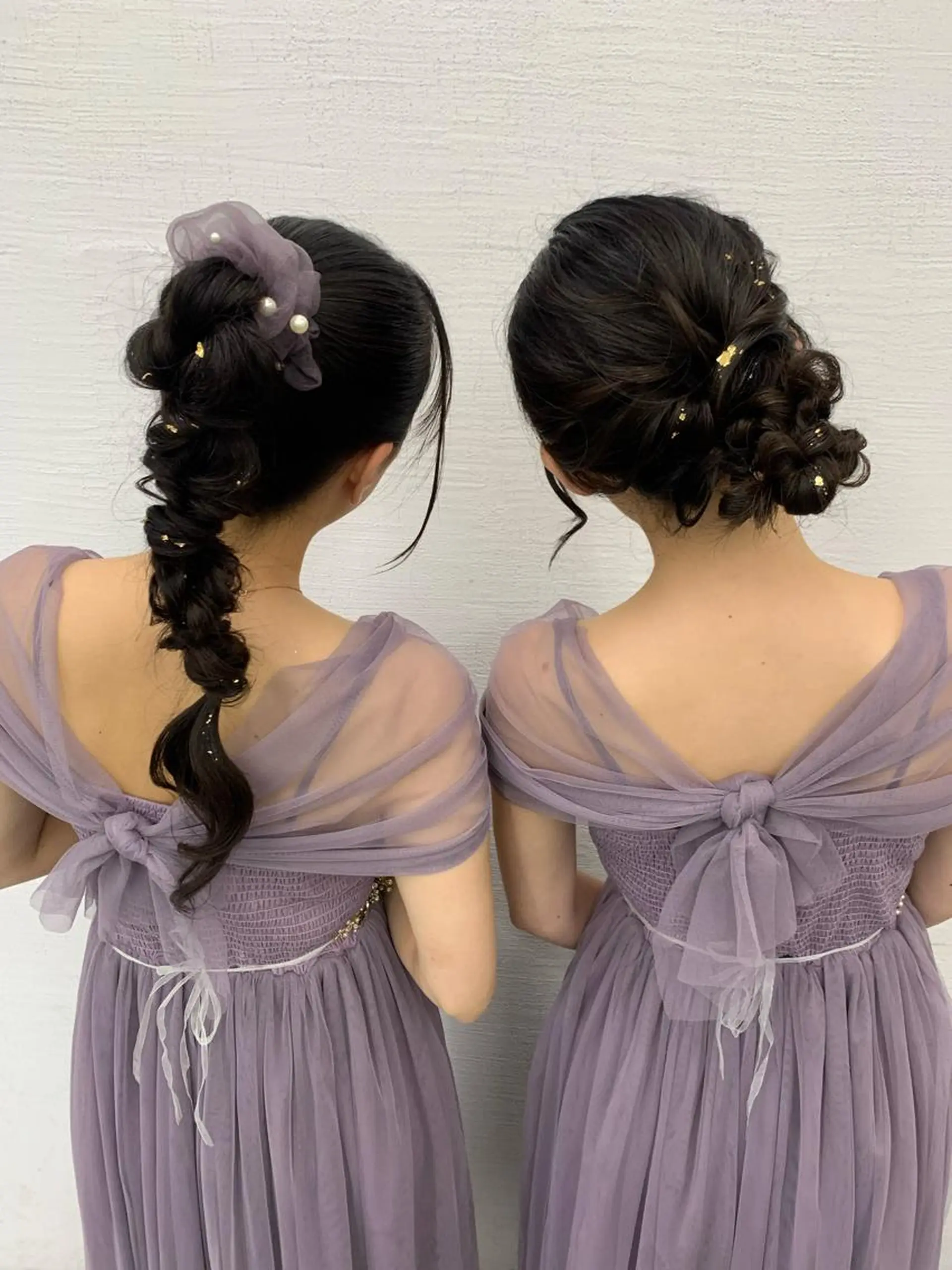 ロング カラー ヘアアレンジ 結婚式・ブライダル 卒業式ヘアセット🎀 ヘアアレンジのヘアスタイル