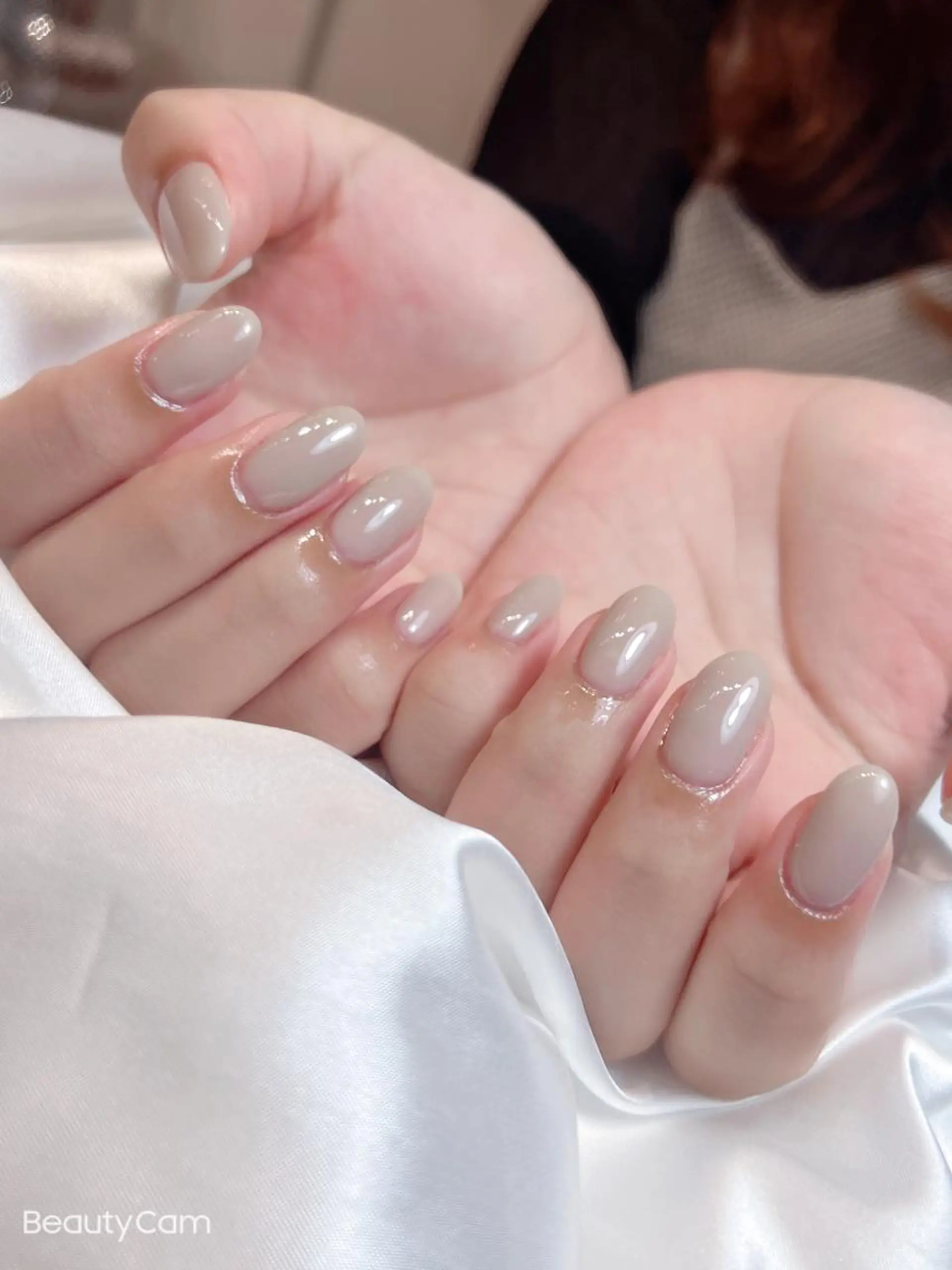 ネイル オフィスネイル ワンカラーネイル シンプルネイル bijou nails　蓮のネイルデザイン