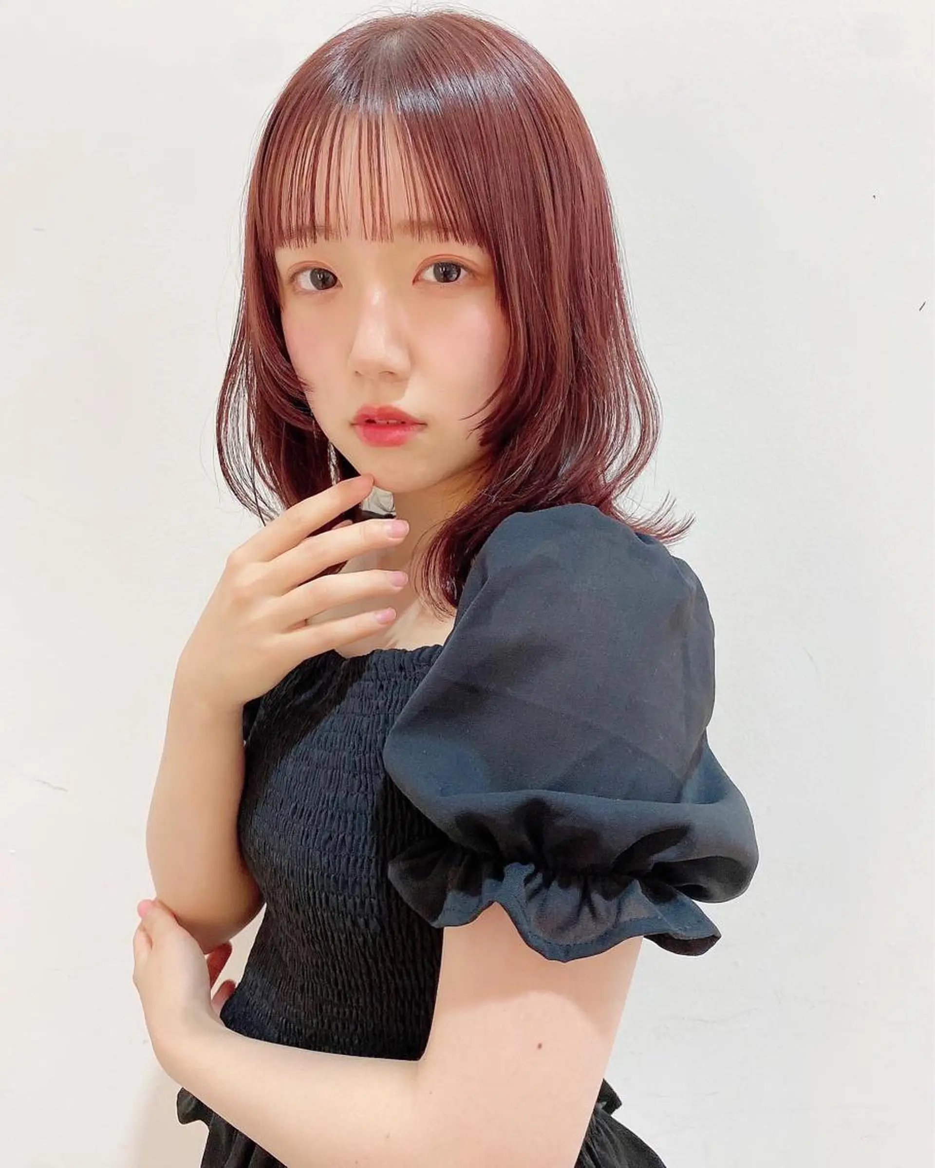 ミディアム カラー 店長/mao/ 前髪/顔周りカットのヘアスタイル