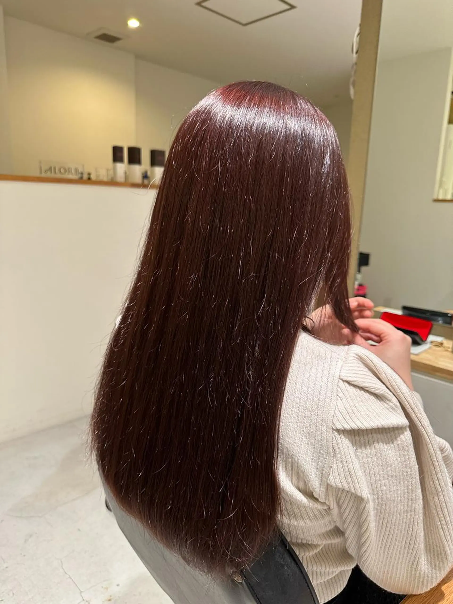 セミロング カラー ヘアカラー トリートメント レイヤー/蟹江/ くすみカラー/川口のヘアスタイル