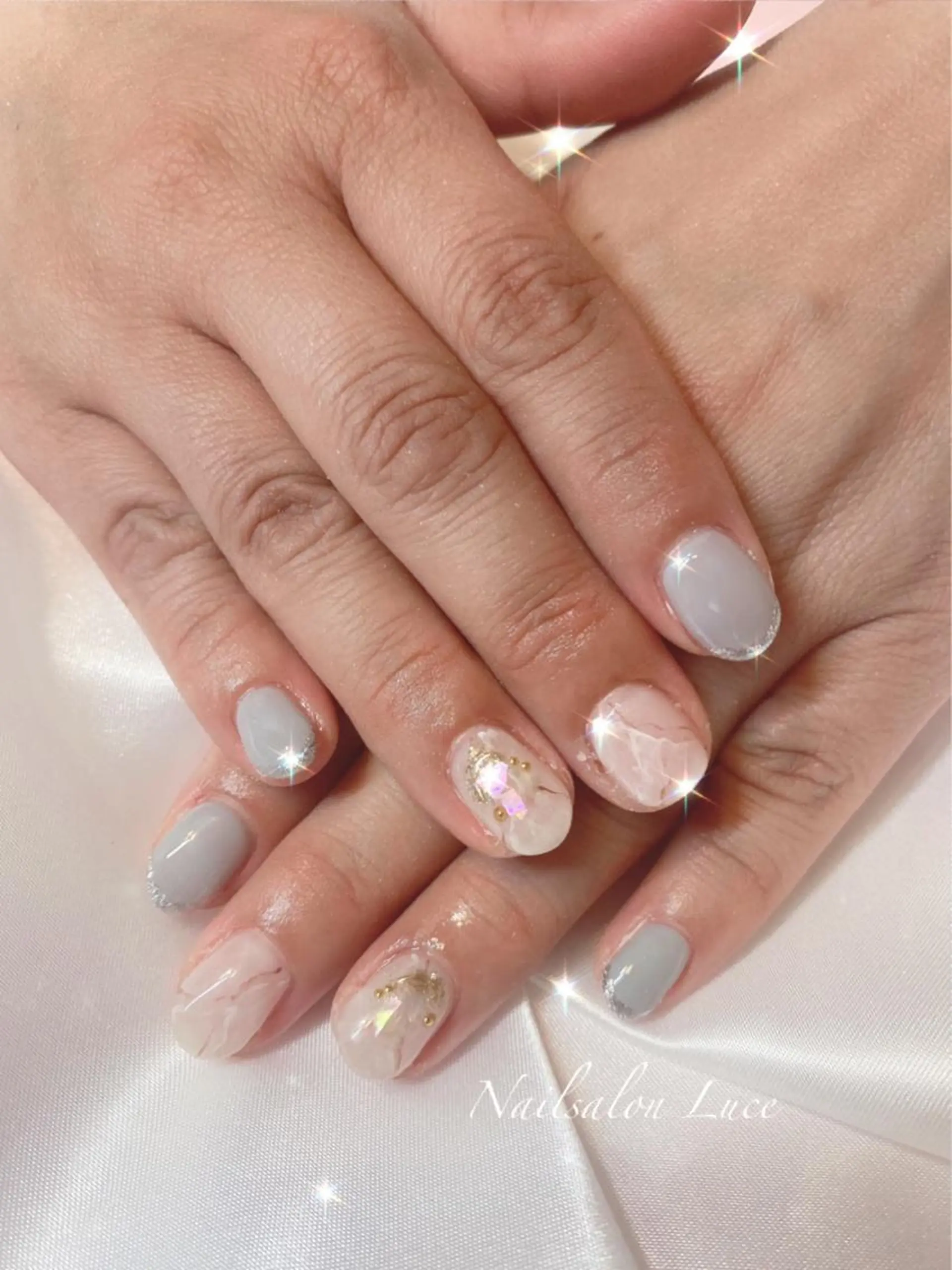 ネイル ジェルネイル 水色 ワンカラーネイル まつ毛、ネイル& 脱毛サロン　Lのマツエク・マツパデザイン