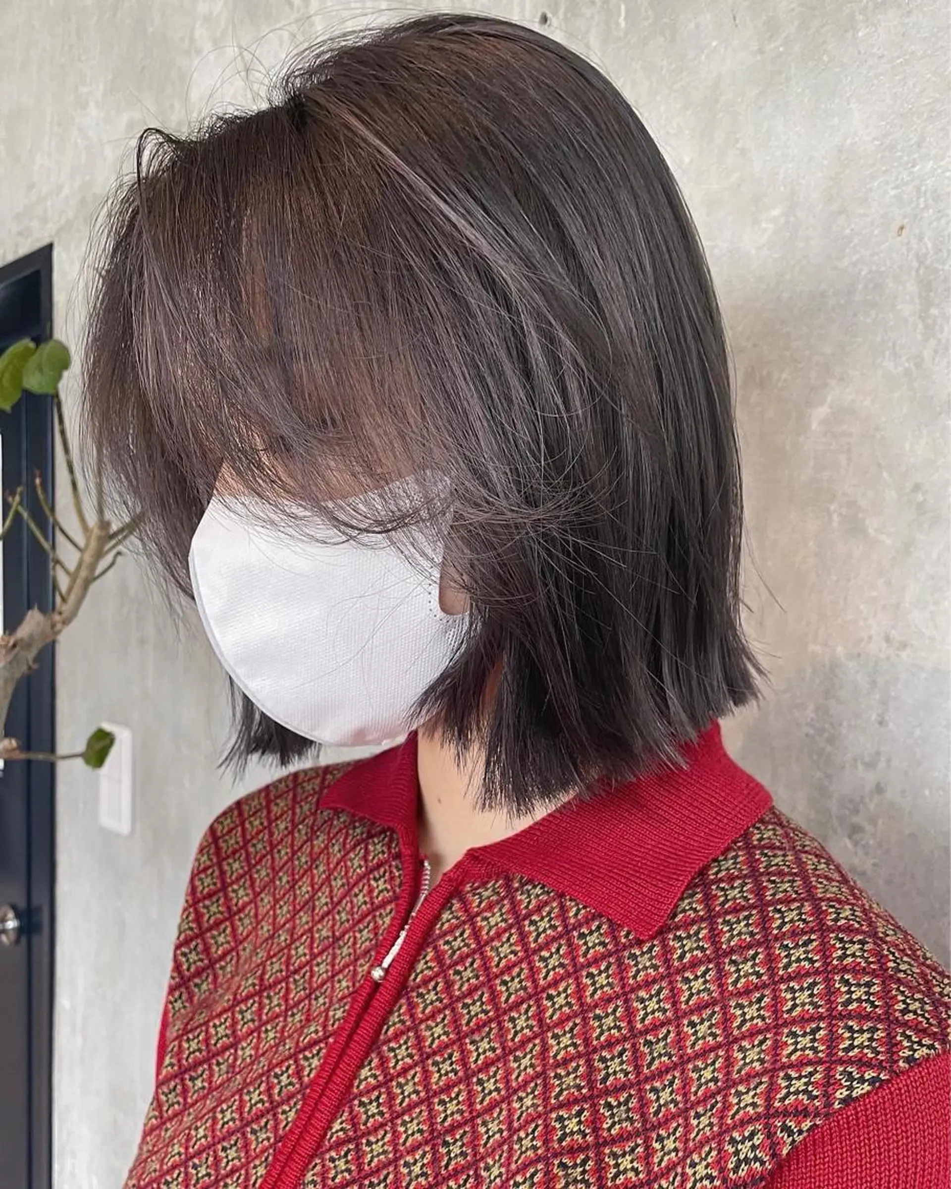 ミディアム カラー 切りっぱなしボブ ボブ risako🇰🇷 韓国ヘア/レイヤーのヘアスタイル