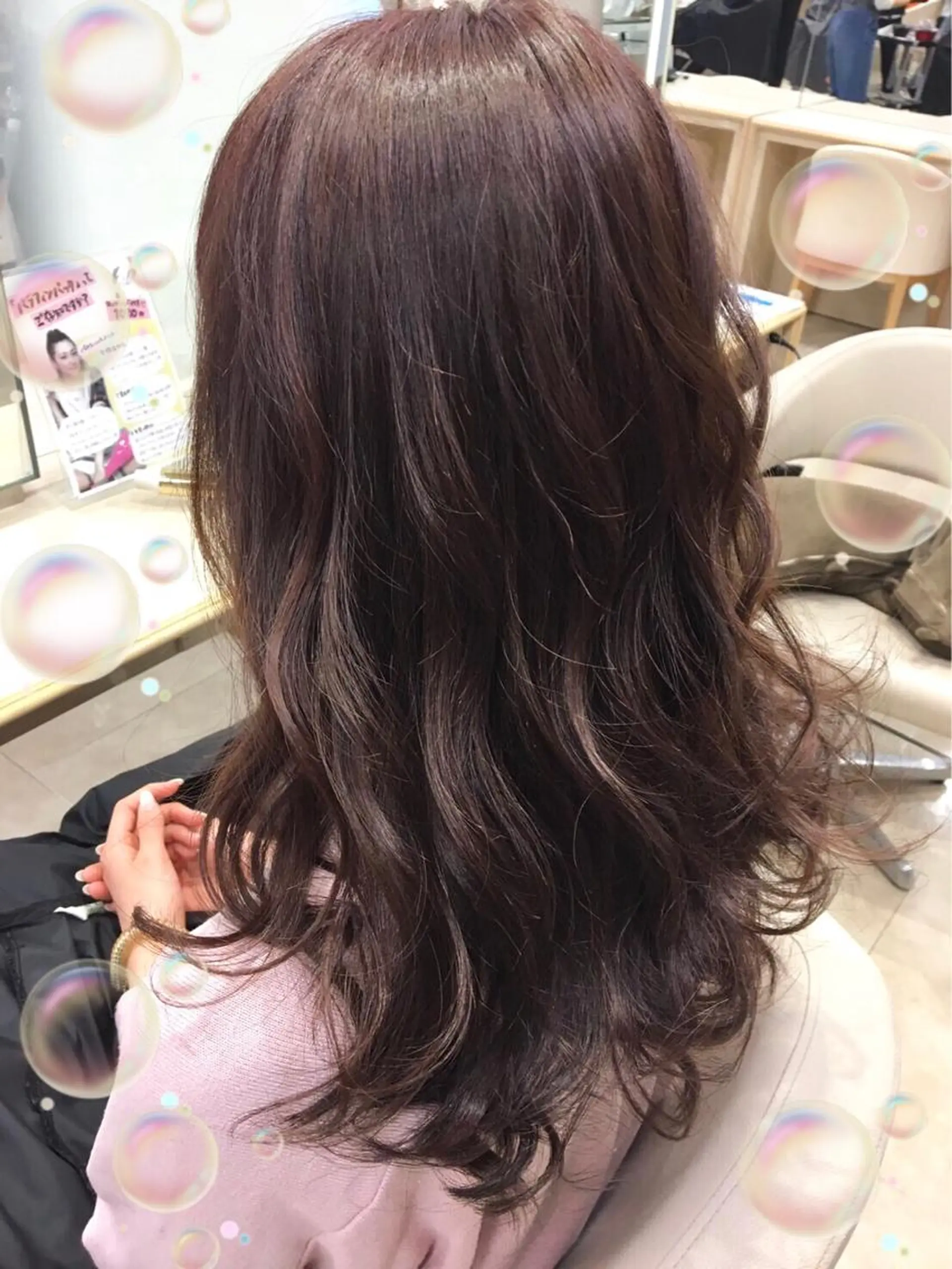 ロング カラー 透明感カラー ハイライトカラー ピンクカラー ハイライト 高橋恵🌈生え癖改善 ウルフ/レイヤーのヘアスタイル