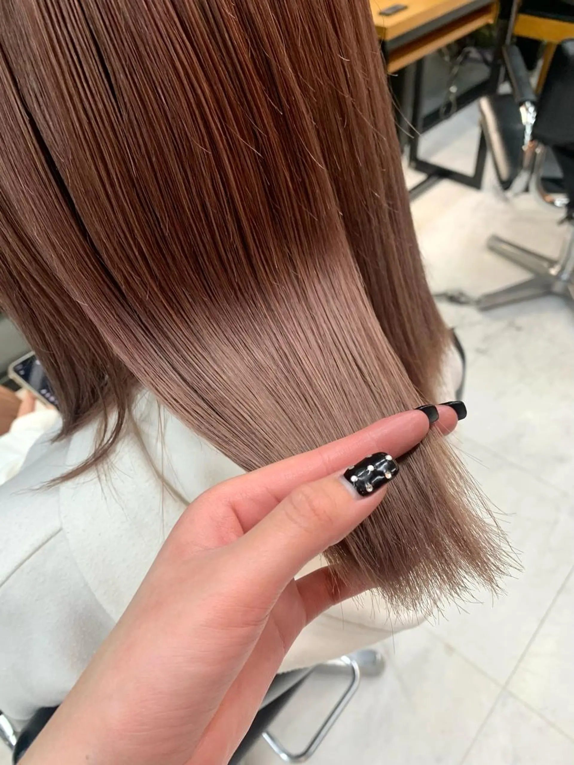 セミロング カラー ヘアカラー トリートメント 🌷ラベンダーピンク 顔まわり🌷ねいろのヘアスタイル