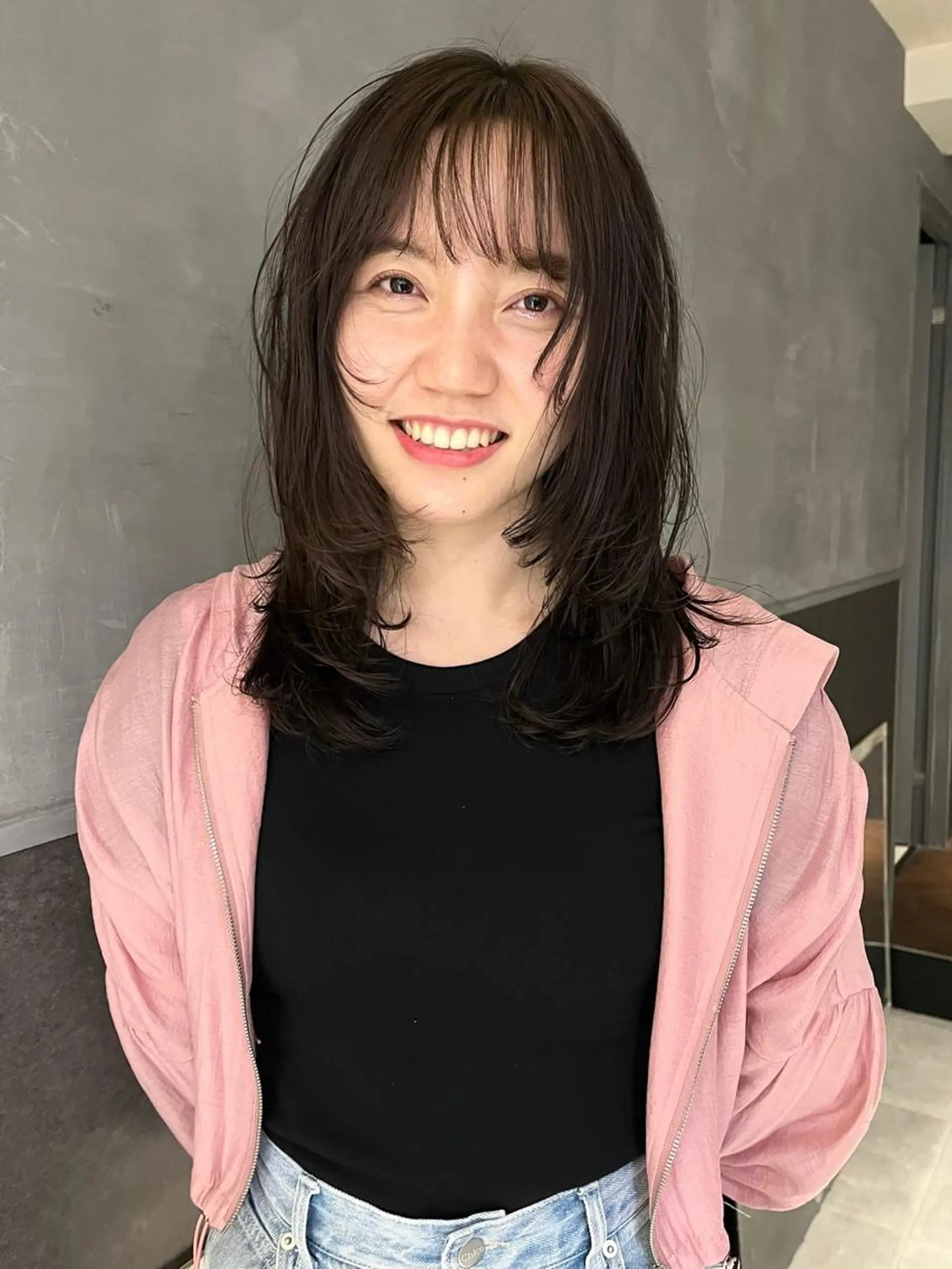 セミロング カラー 田中 里奈のヘアスタイル