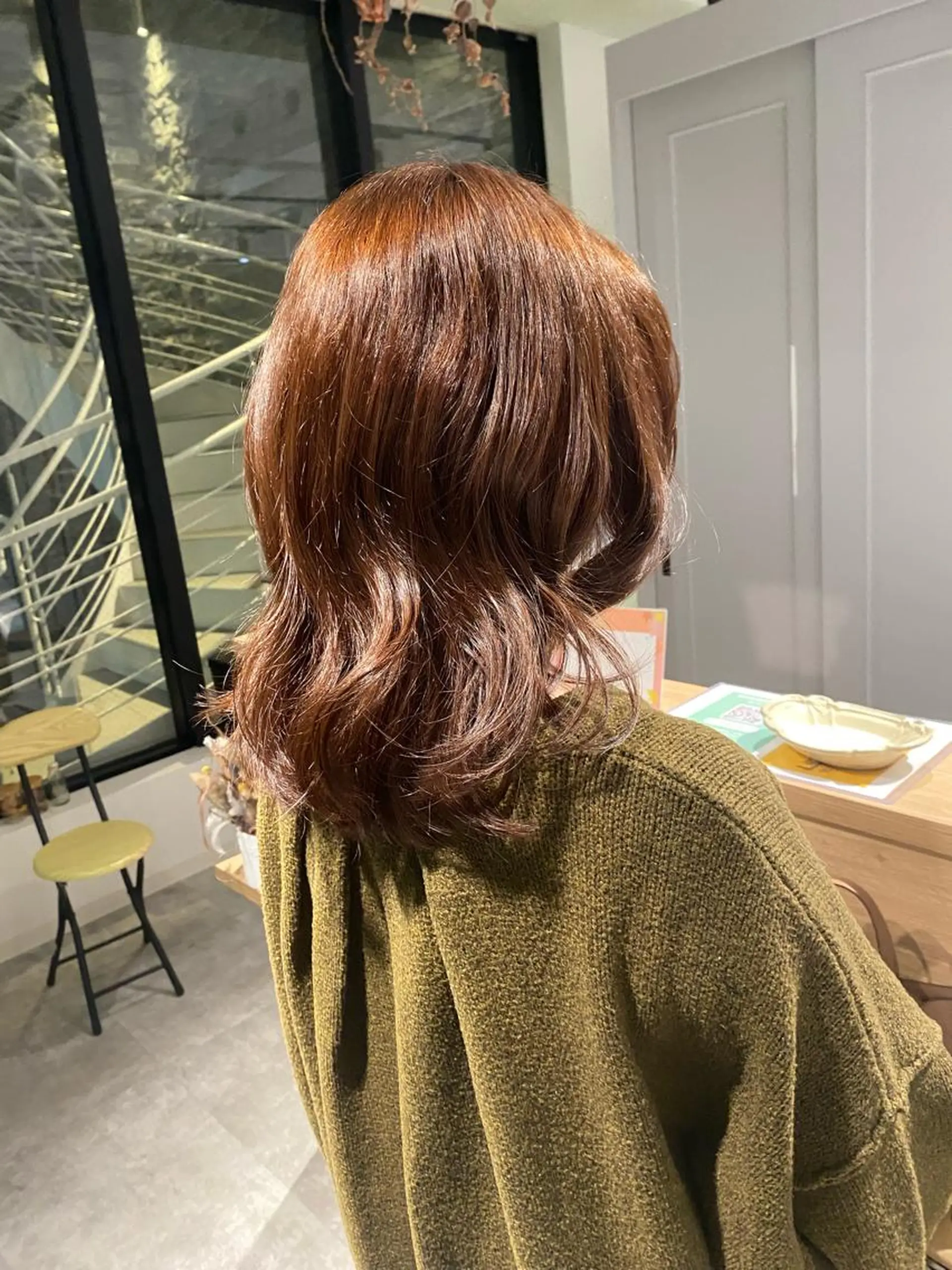 セミロング カラー ブリーチ 透明感カラー ブリーチなしカラー オレンジ オスズ 🎀´-のヘアスタイル