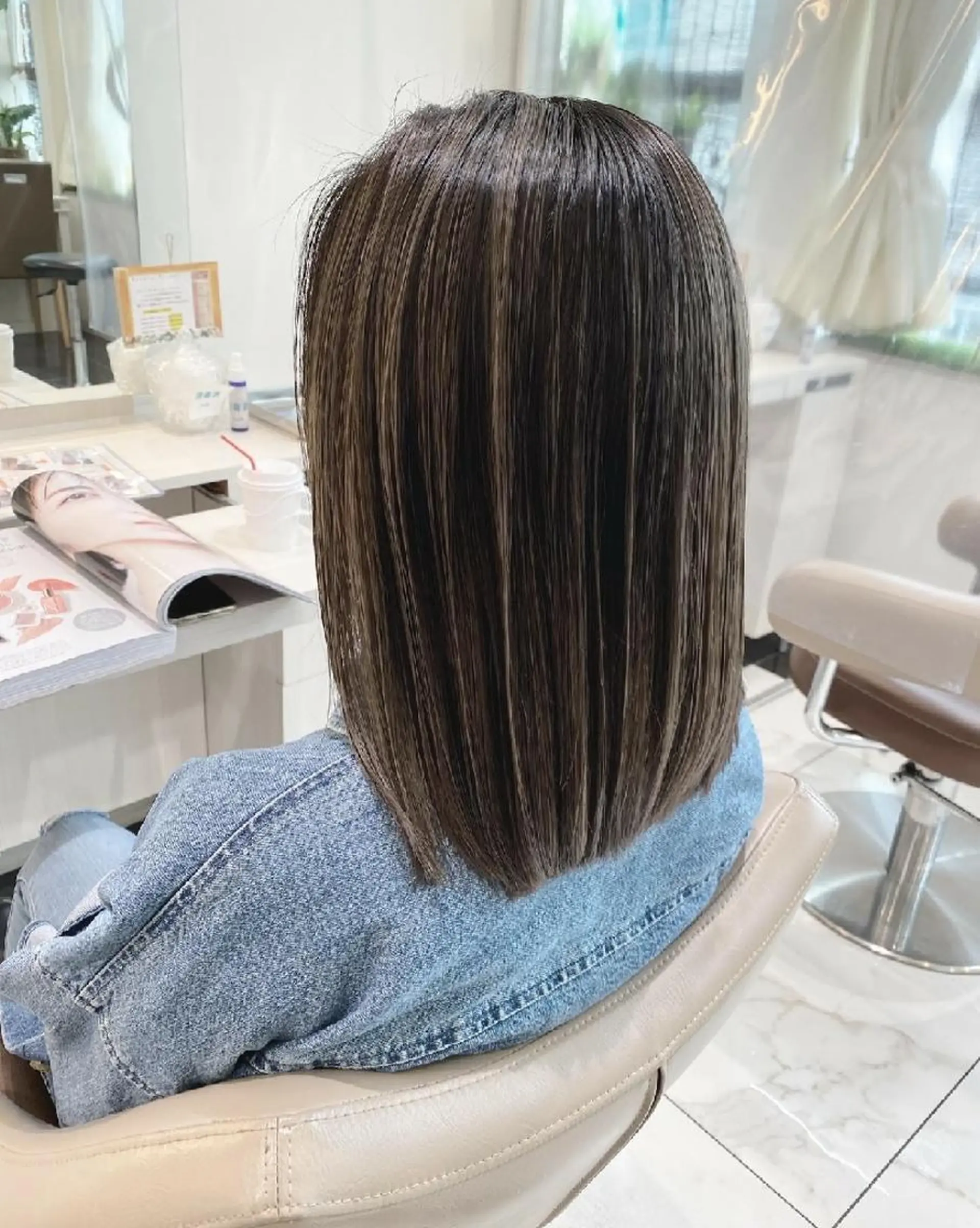 ミディアム カラー ハイライトカラー ハイライト ヘアカラー ＡＳＨ大宮/ブリーチ 髪質改善/カラーのヘアスタイル