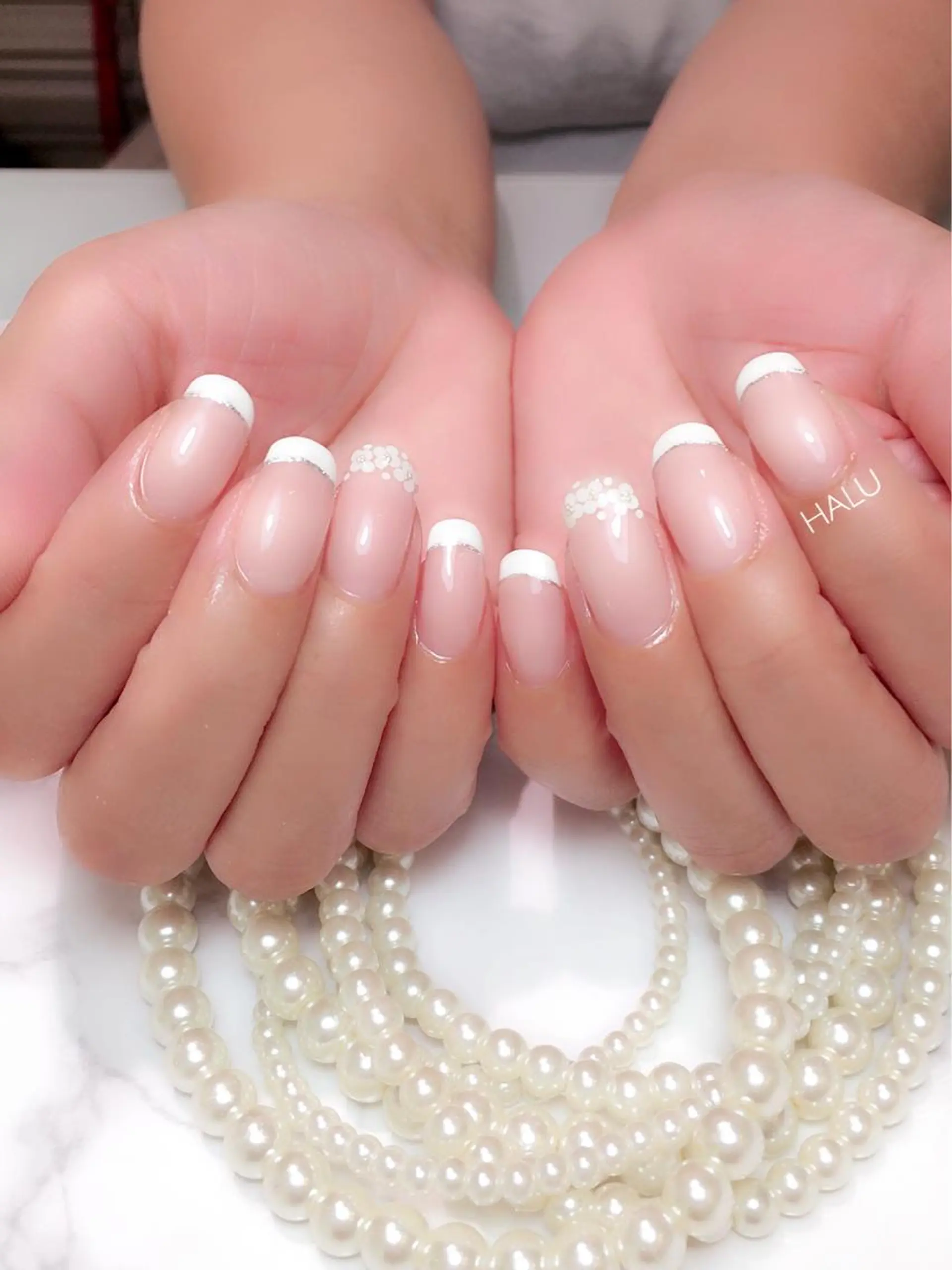 ネイル クリアネイル フレンチネイル オフィスネイル HALU ハルのネイルデザイン