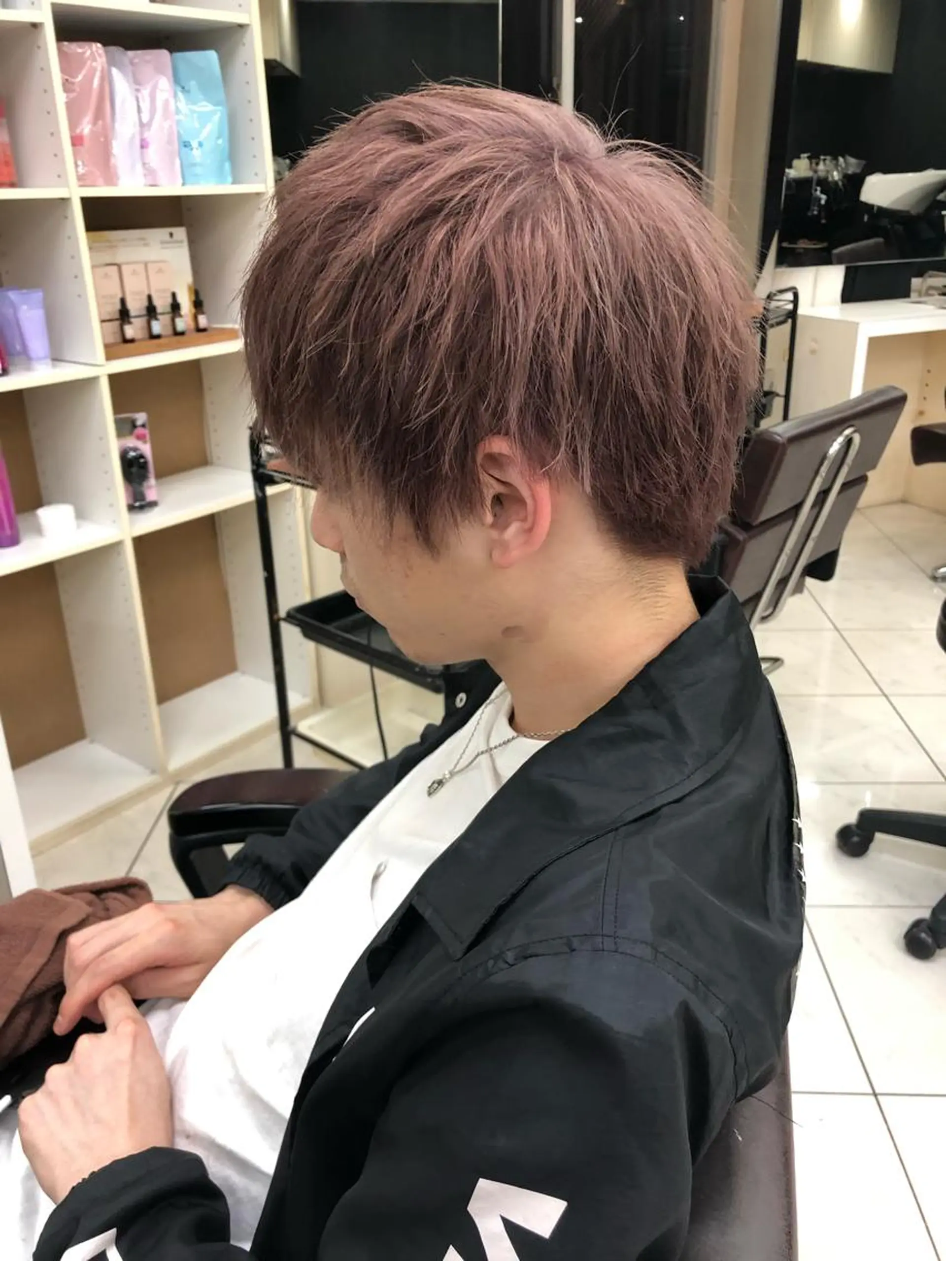 ショート カラー グレージュ パープルカラー パープルグレージュ レイヤーカット 艶髪/西尾 幸樹のヘアスタイル